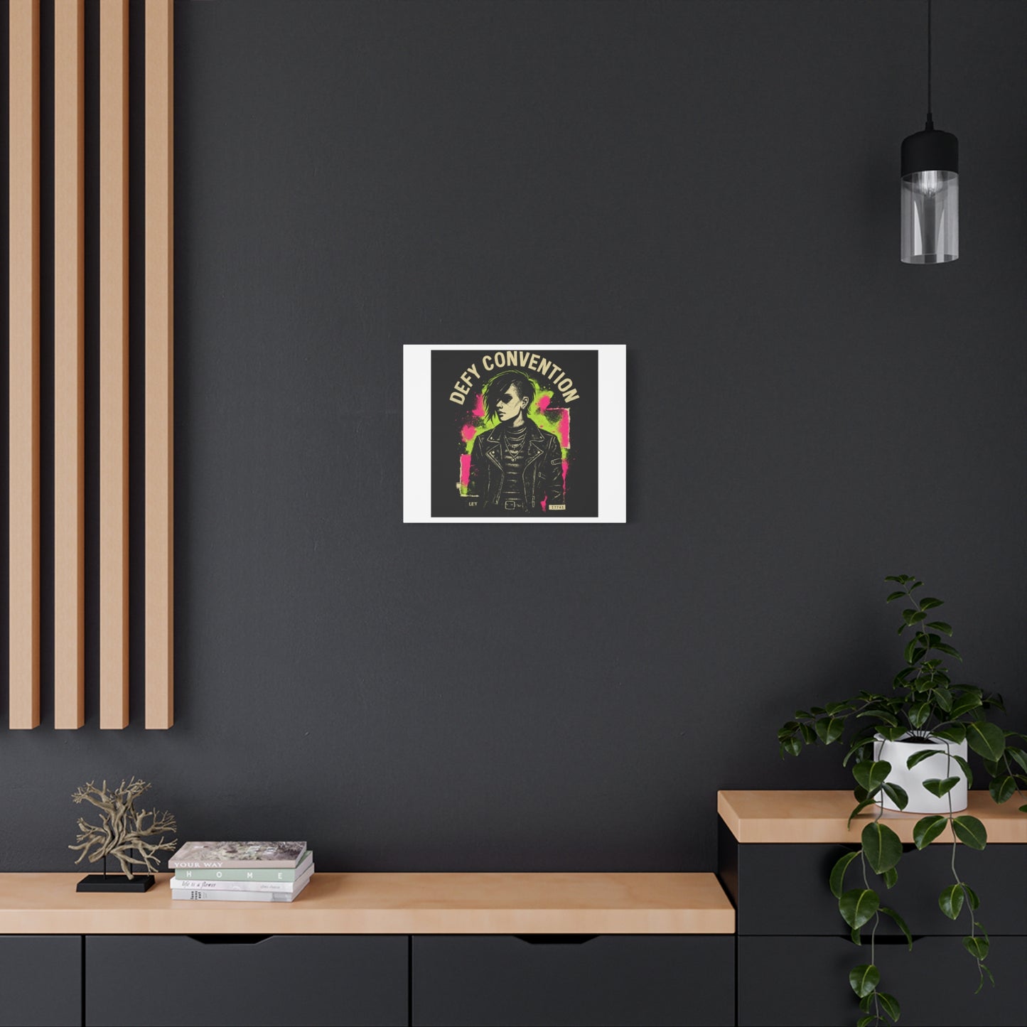 Defy Convention Matte Canvas Art — Punk Goth Portrait Wall Decor