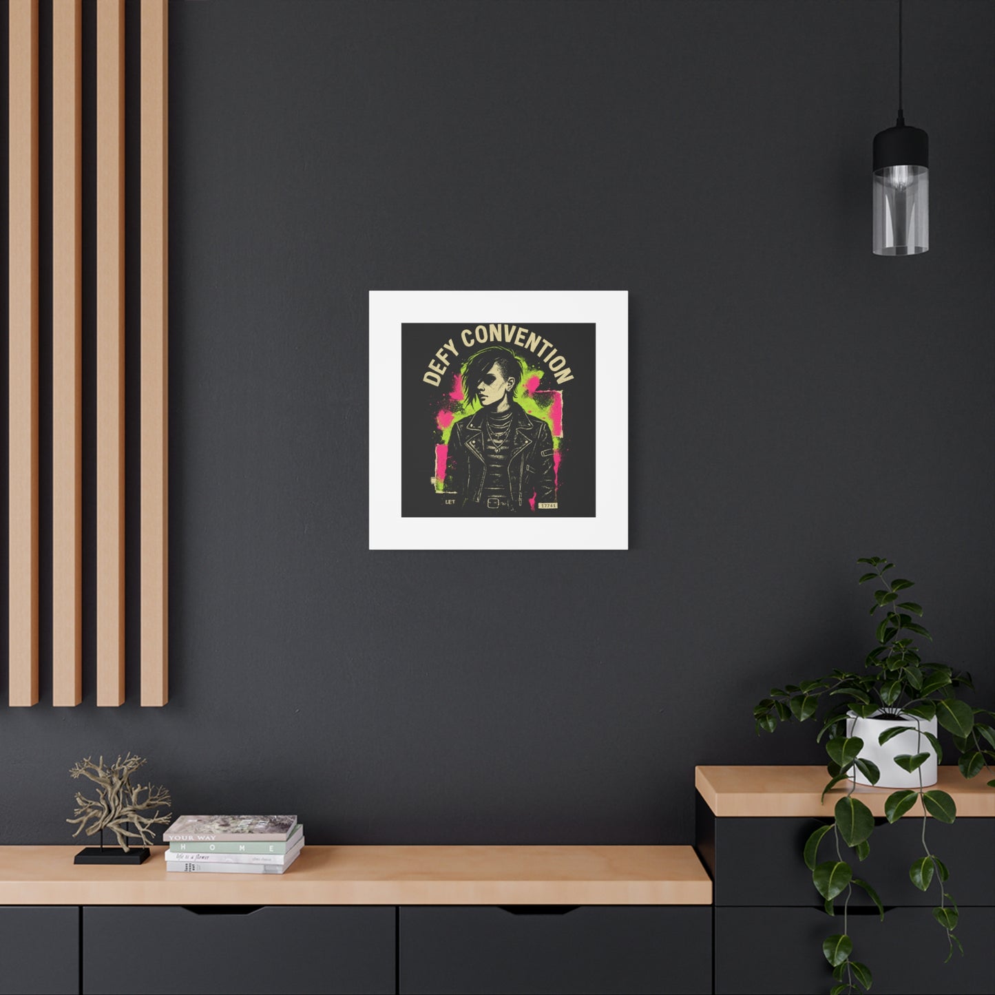 Defy Convention Matte Canvas Art — Punk Goth Portrait Wall Decor