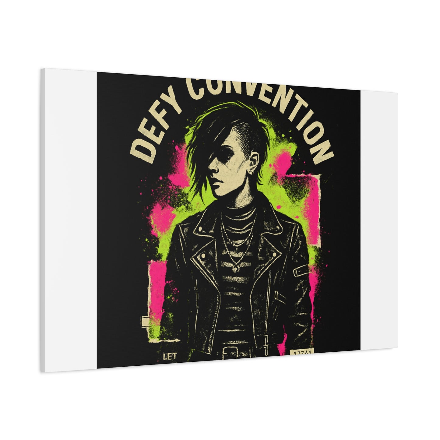 Defy Convention Matte Canvas Art — Punk Goth Portrait Wall Decor