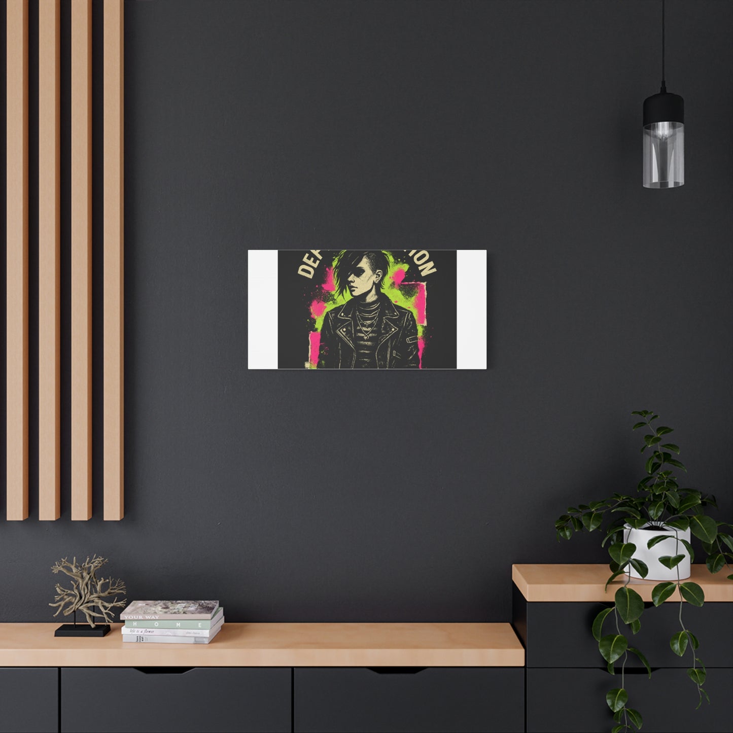 Defy Convention Matte Canvas Art — Punk Goth Portrait Wall Decor