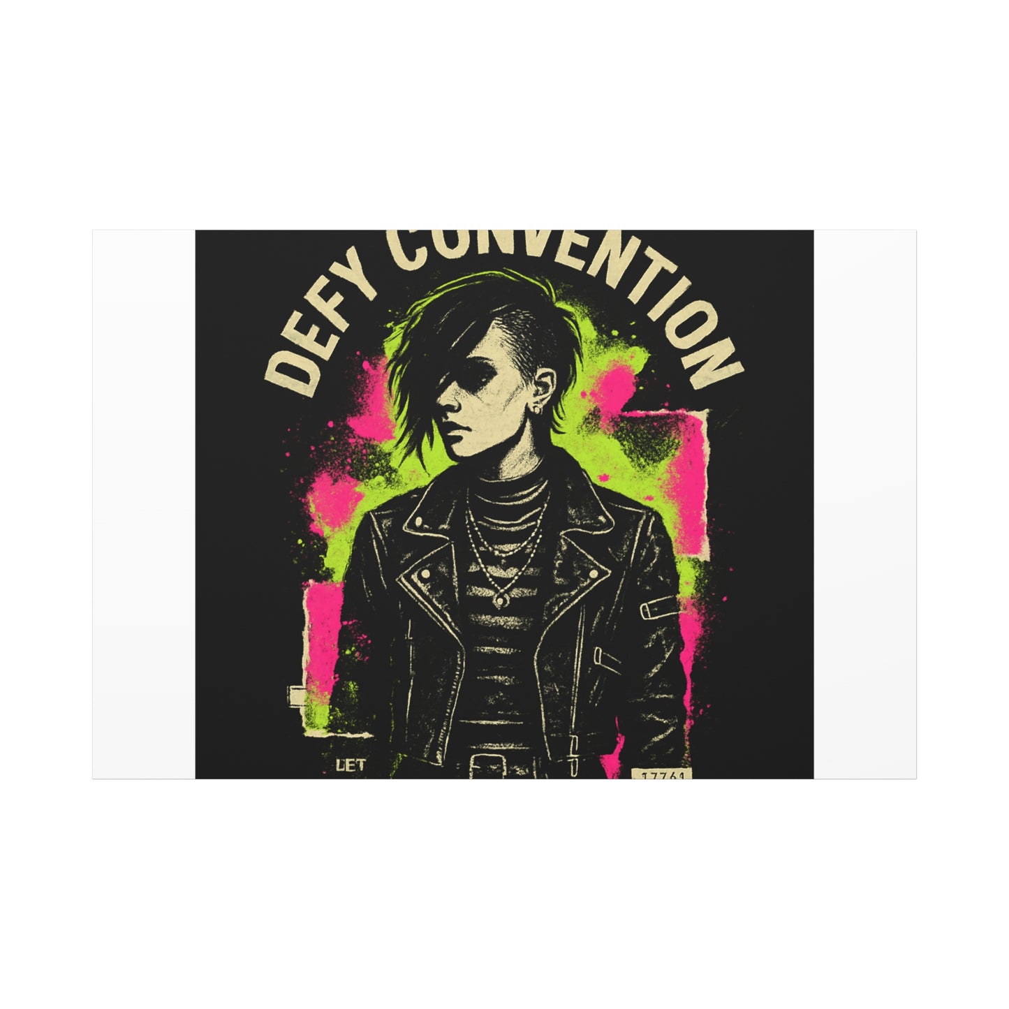Defy Convention Matte Canvas Art — Punk Goth Portrait Wall Decor