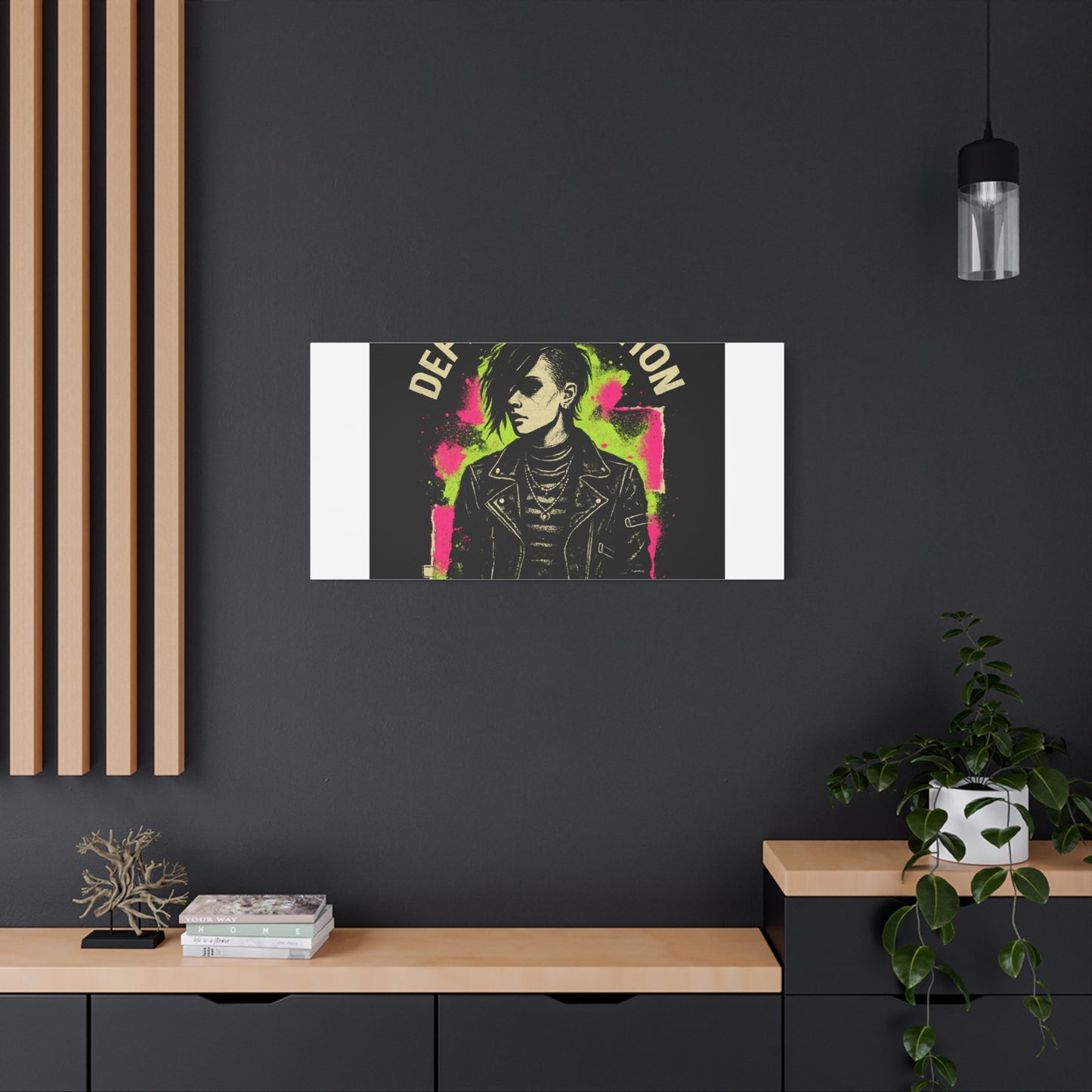 Defy Convention Matte Canvas Art — Punk Goth Portrait Wall Decor