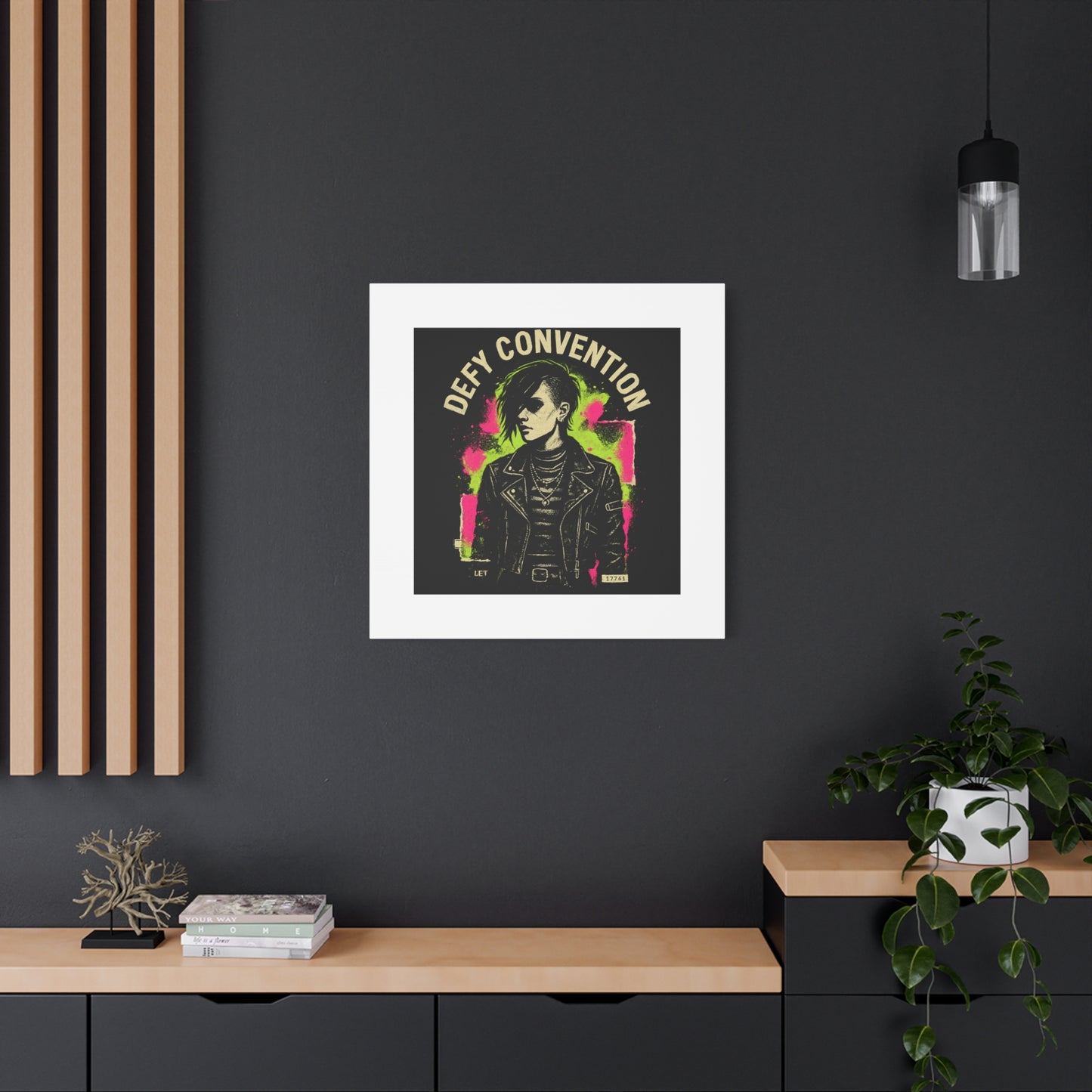 Defy Convention Matte Canvas Art — Punk Goth Portrait Wall Decor