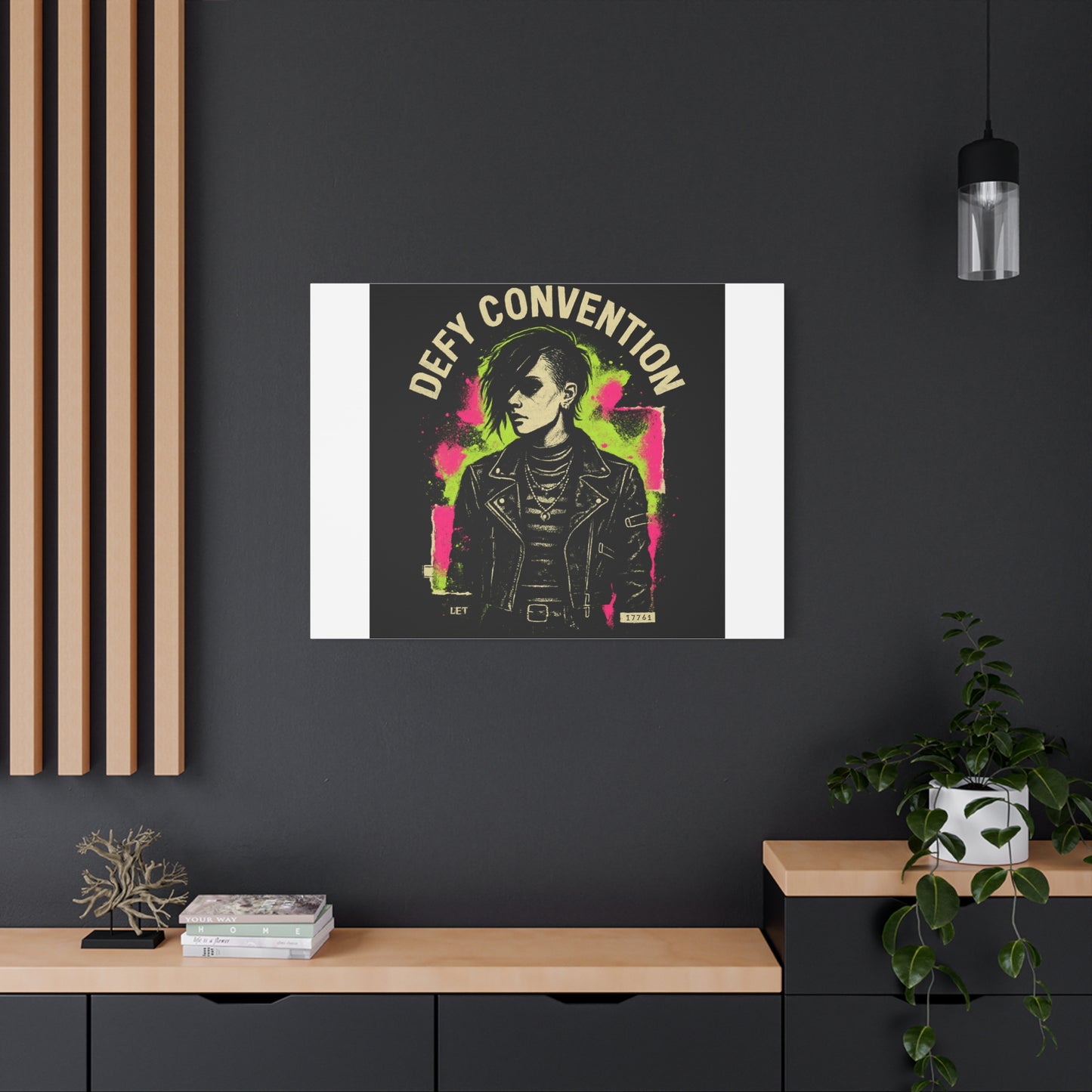 Defy Convention Matte Canvas Art — Punk Goth Portrait Wall Decor