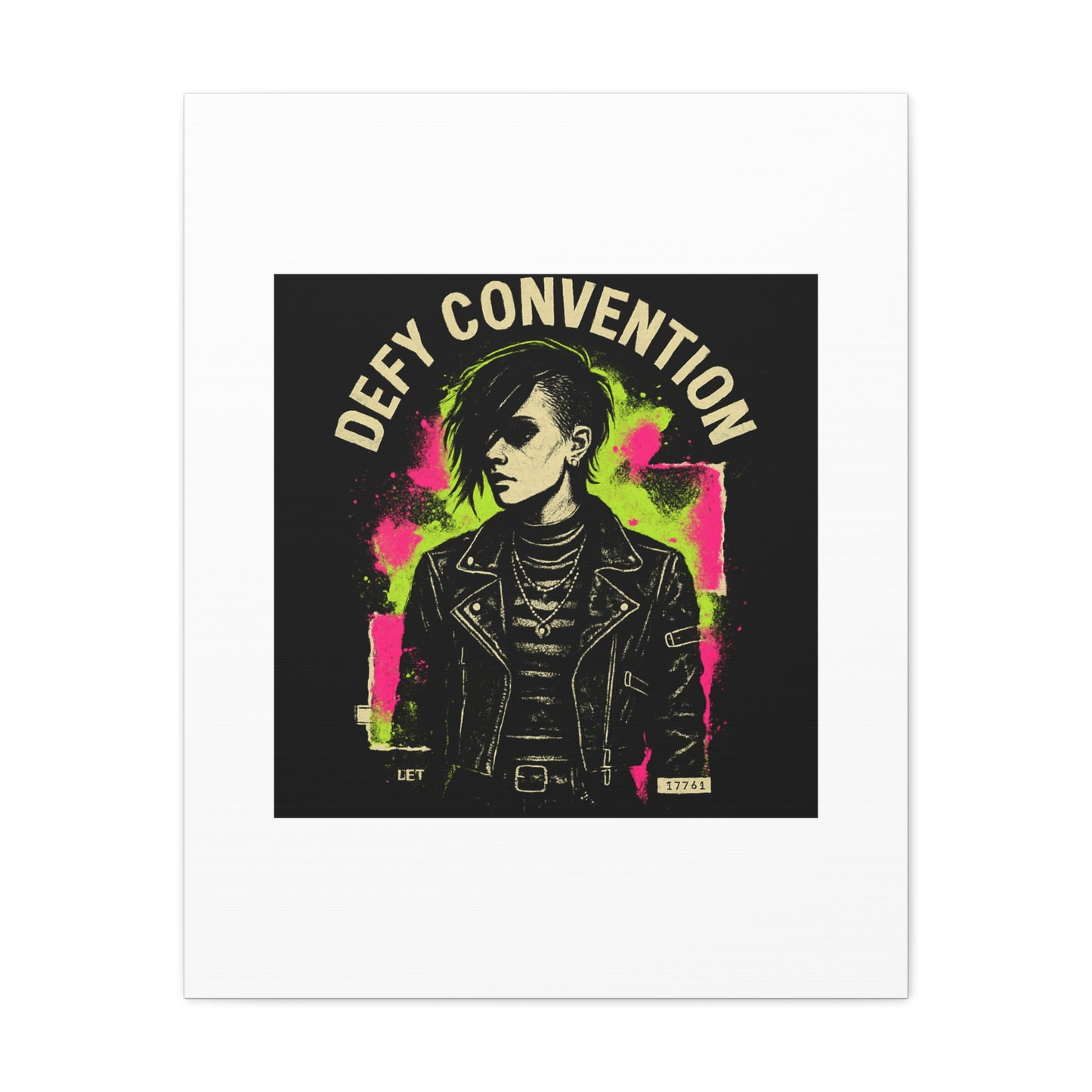 Defy Convention Matte Canvas Art — Punk Goth Portrait Wall Decor