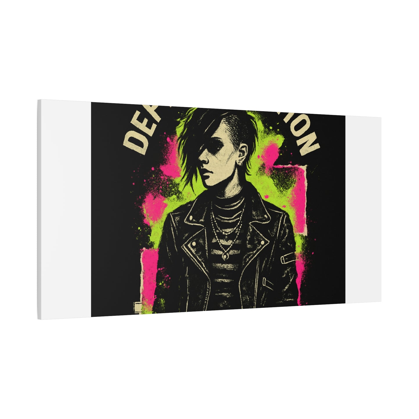 Defy Convention Matte Canvas Art — Punk Goth Portrait Wall Decor