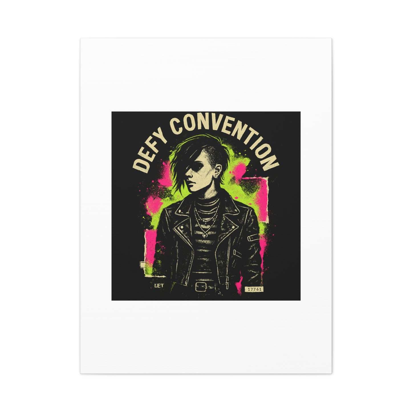 Defy Convention Matte Canvas Art — Punk Goth Portrait Wall Decor