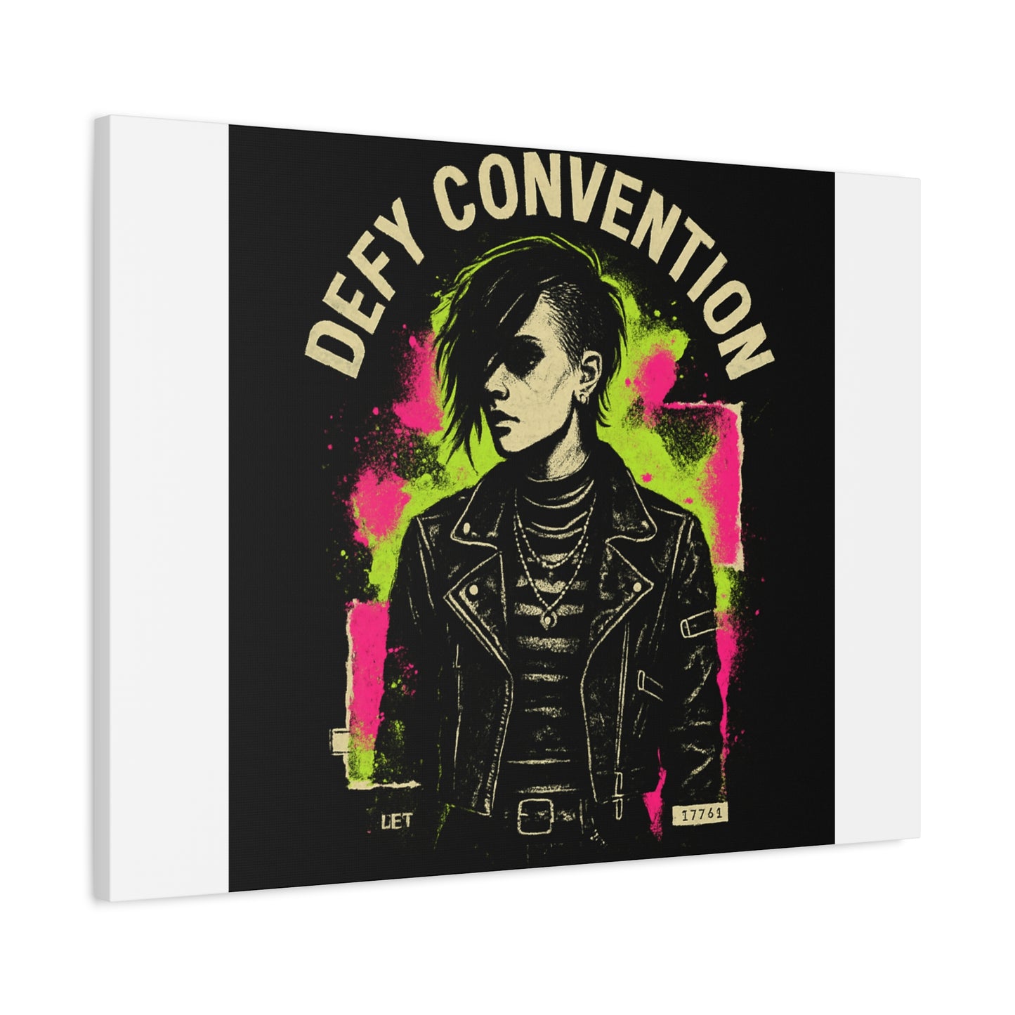 Defy Convention Matte Canvas Art — Punk Goth Portrait Wall Decor