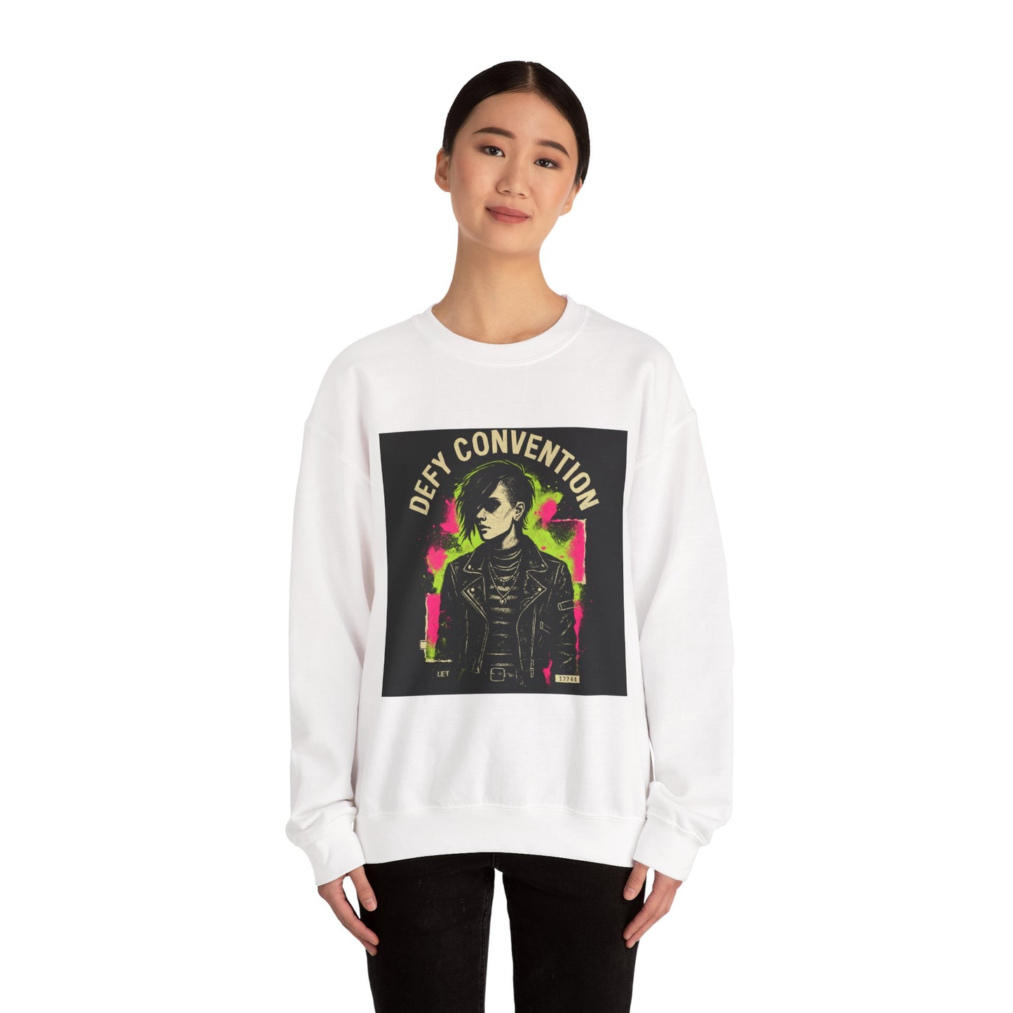 Defy Convention Crewneck Sweatshirt — Punk Goth Graphic