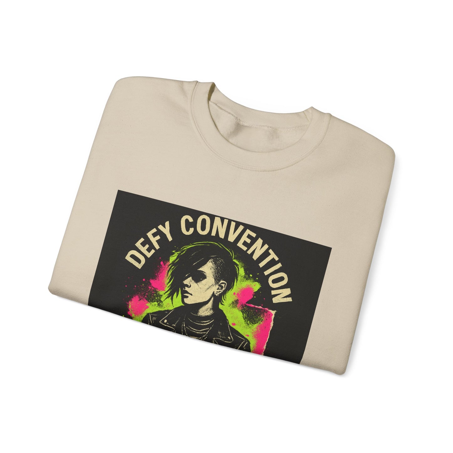 Defy Convention Crewneck Sweatshirt — Punk Goth Graphic
