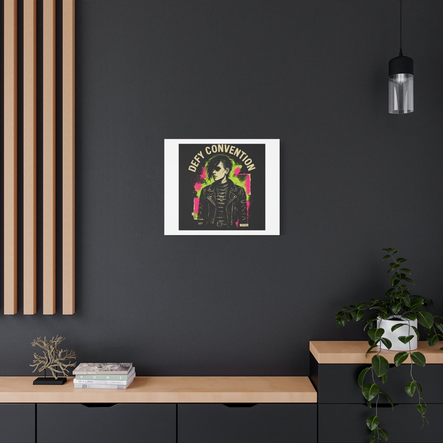 Defy Convention Matte Canvas Art — Punk Goth Portrait Wall Decor