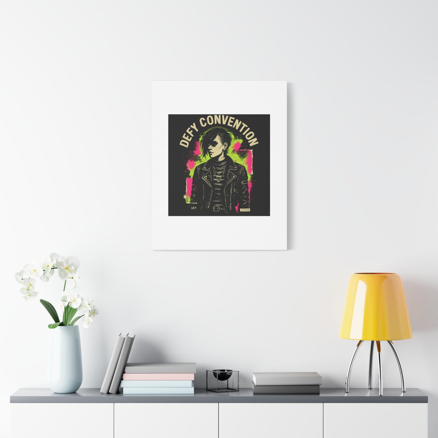 Defy Convention Matte Canvas Art — Punk Goth Portrait Wall Decor