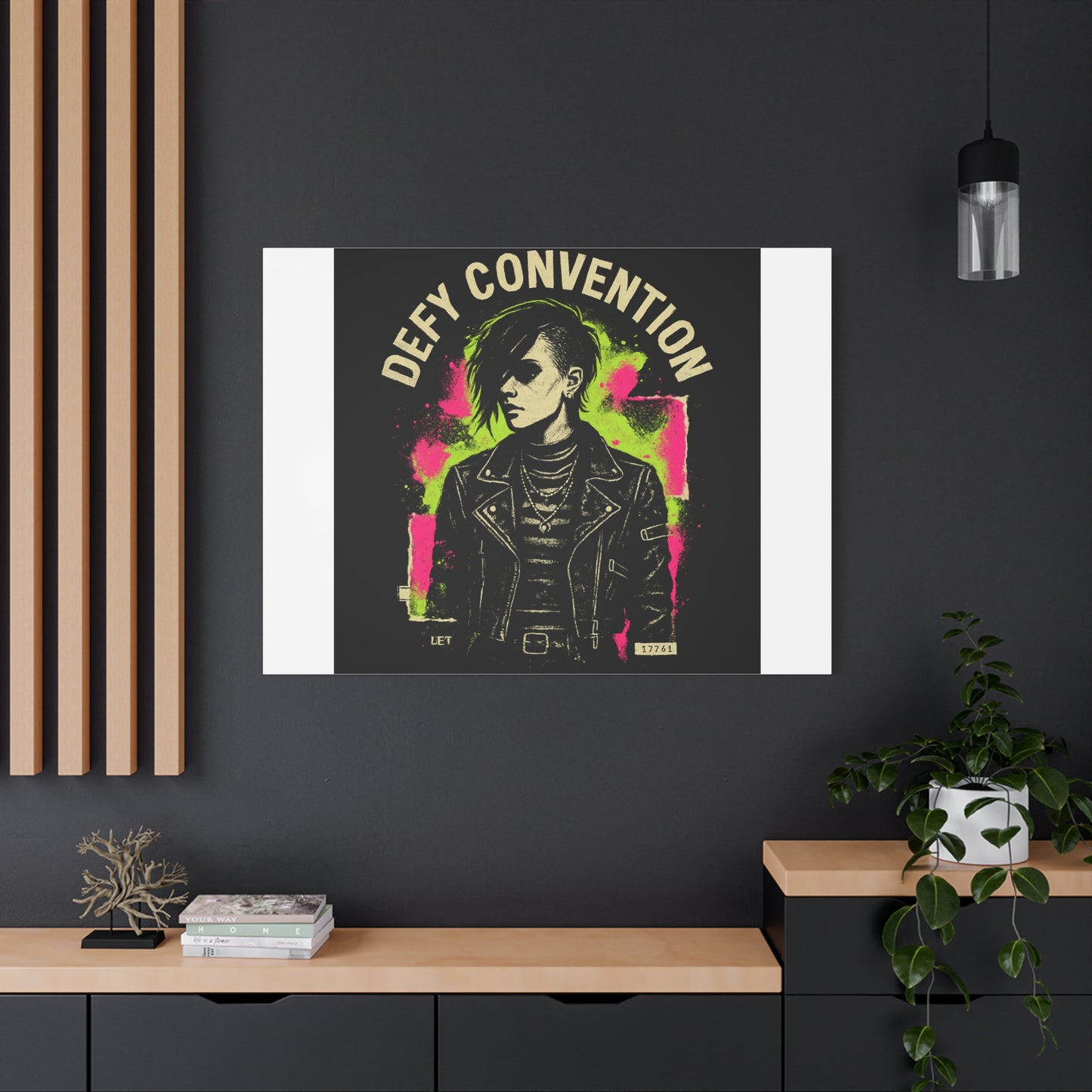 Defy Convention Matte Canvas Art — Punk Goth Portrait Wall Decor