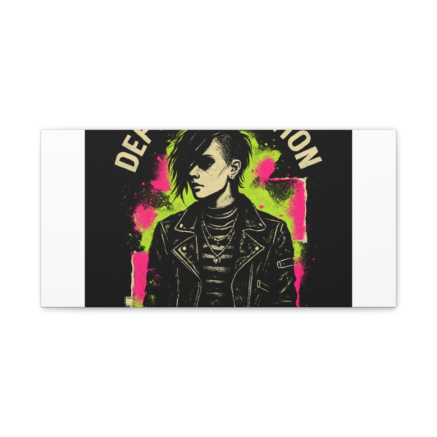 Defy Convention Matte Canvas Art — Punk Goth Portrait Wall Decor