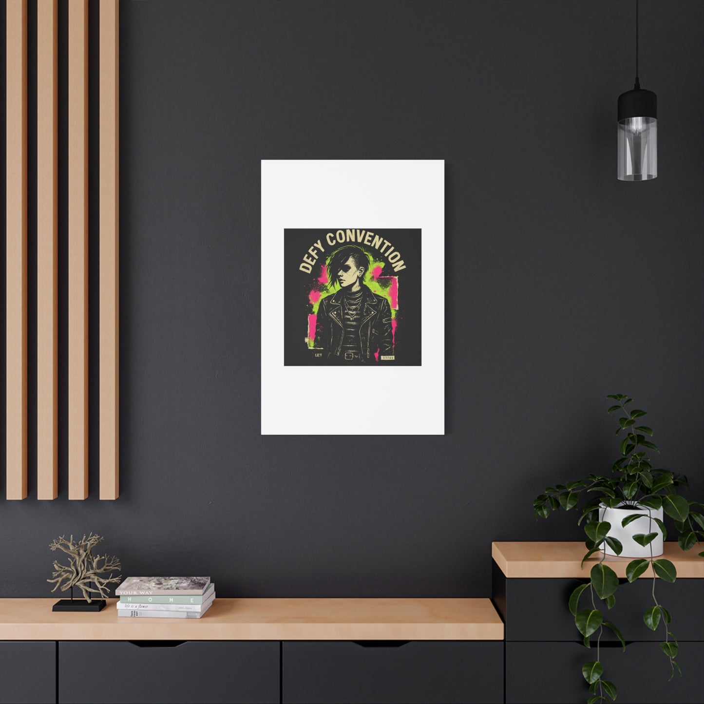 Defy Convention Matte Canvas Art — Punk Goth Portrait Wall Decor