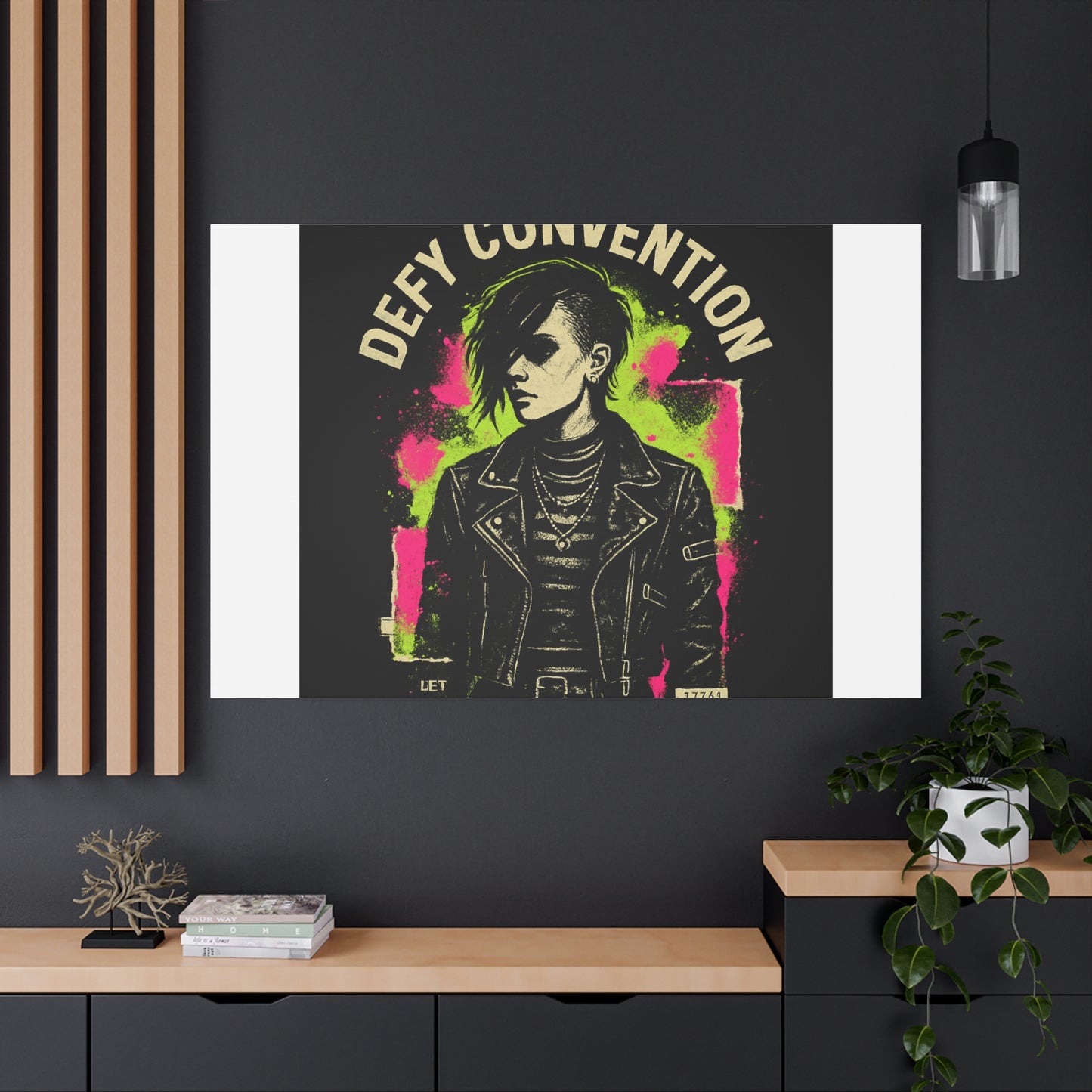 Defy Convention Matte Canvas Art — Punk Goth Portrait Wall Decor