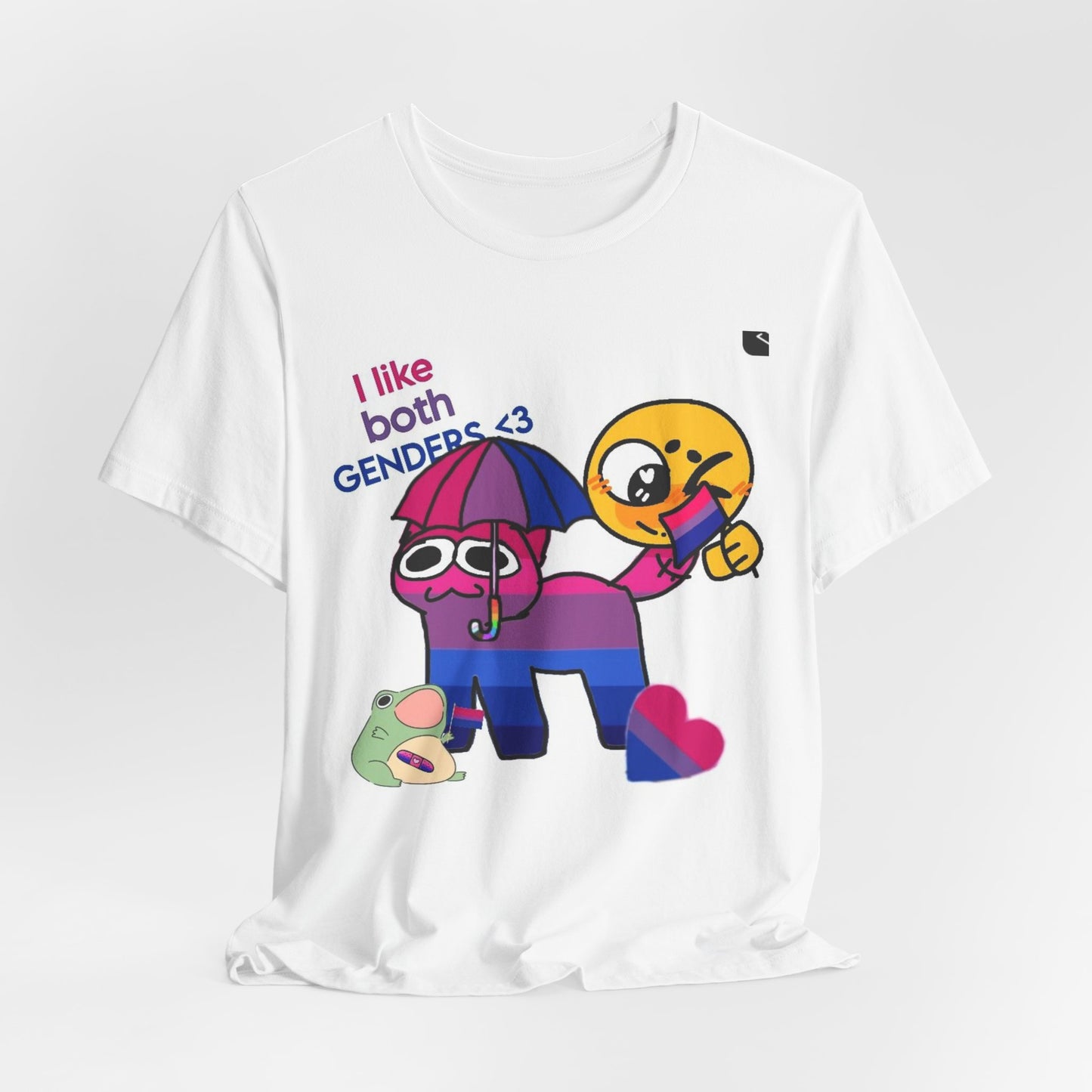 Bi Pride T-Shirt — "I Like Both Genders" Bisexual Flag Graphic Tee