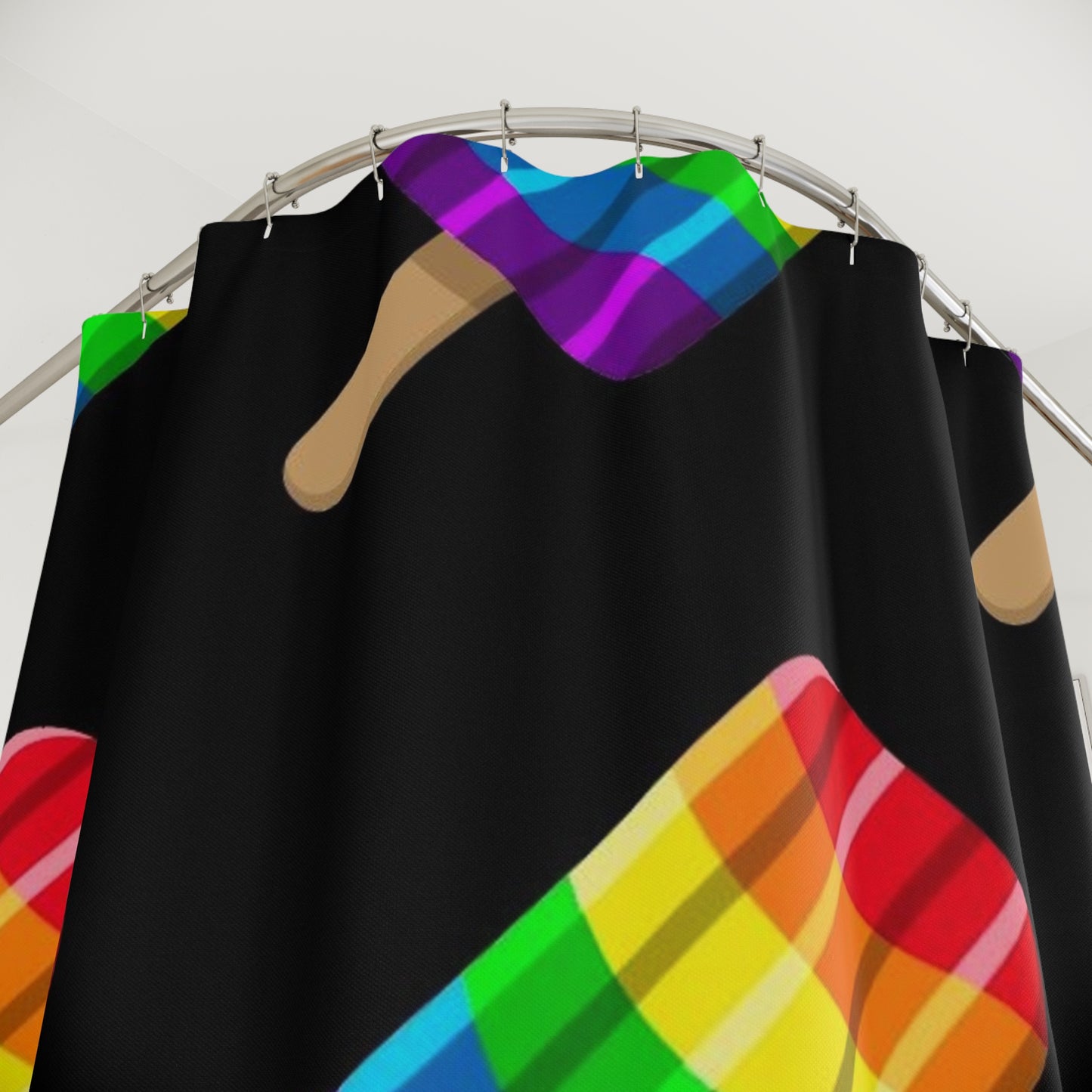 Rainbow Popsicle Shower Curtain — LGBTQ Pride Ice Pop Bathroom Decor