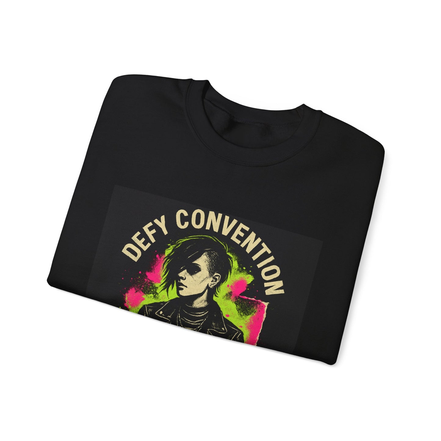 Defy Convention Crewneck Sweatshirt — Punk Goth Graphic
