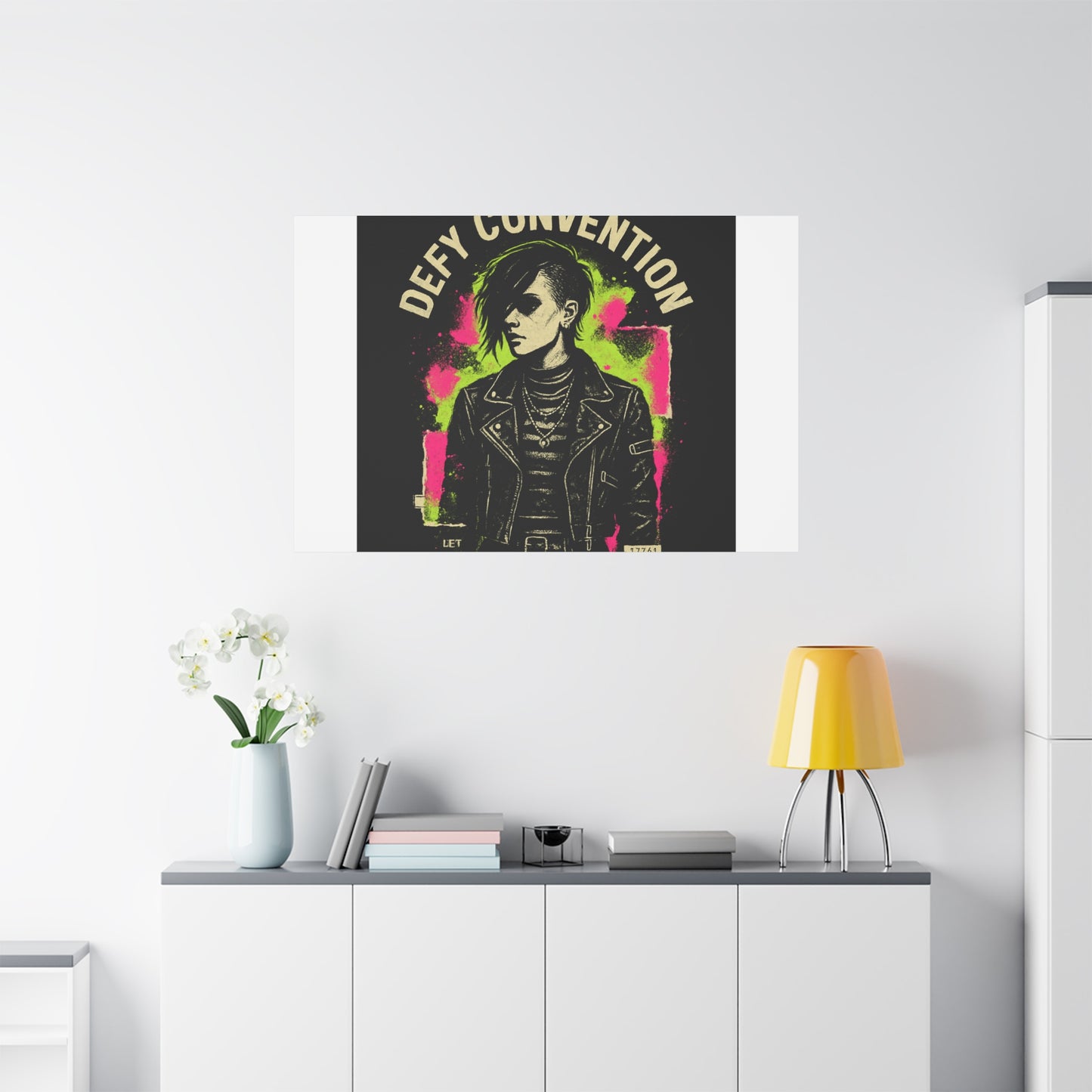 Defy Convention Matte Canvas Art — Punk Goth Portrait Wall Decor