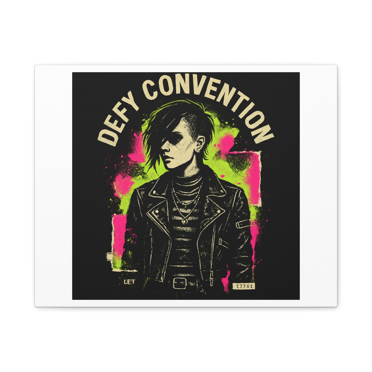 Defy Convention Matte Canvas Art — Punk Goth Portrait Wall Decor