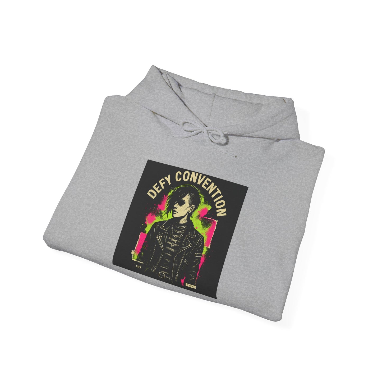 Defy Convention Hoodie — Retro Punk Graphic Pullover