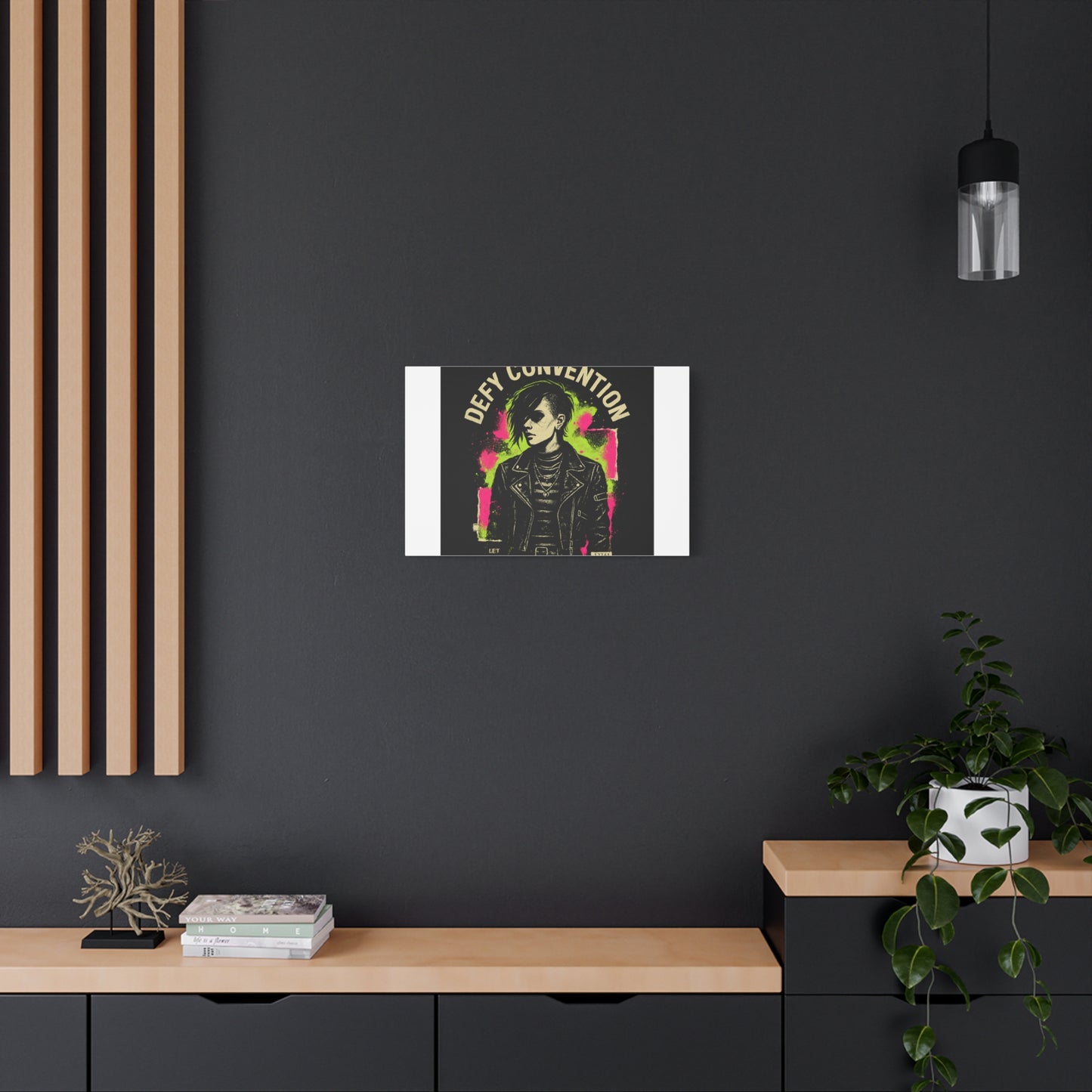 Defy Convention Matte Canvas Art — Punk Goth Portrait Wall Decor