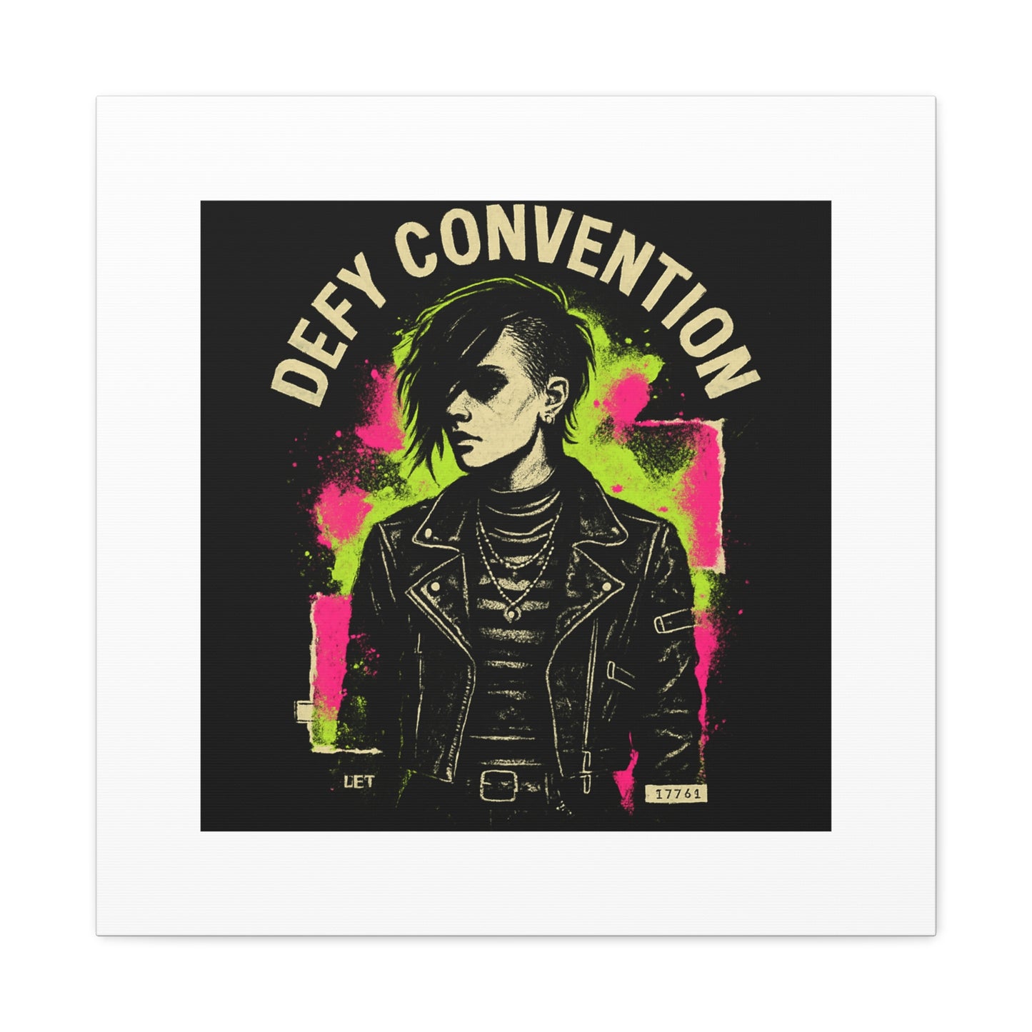 Defy Convention Matte Canvas Art — Punk Goth Portrait Wall Decor