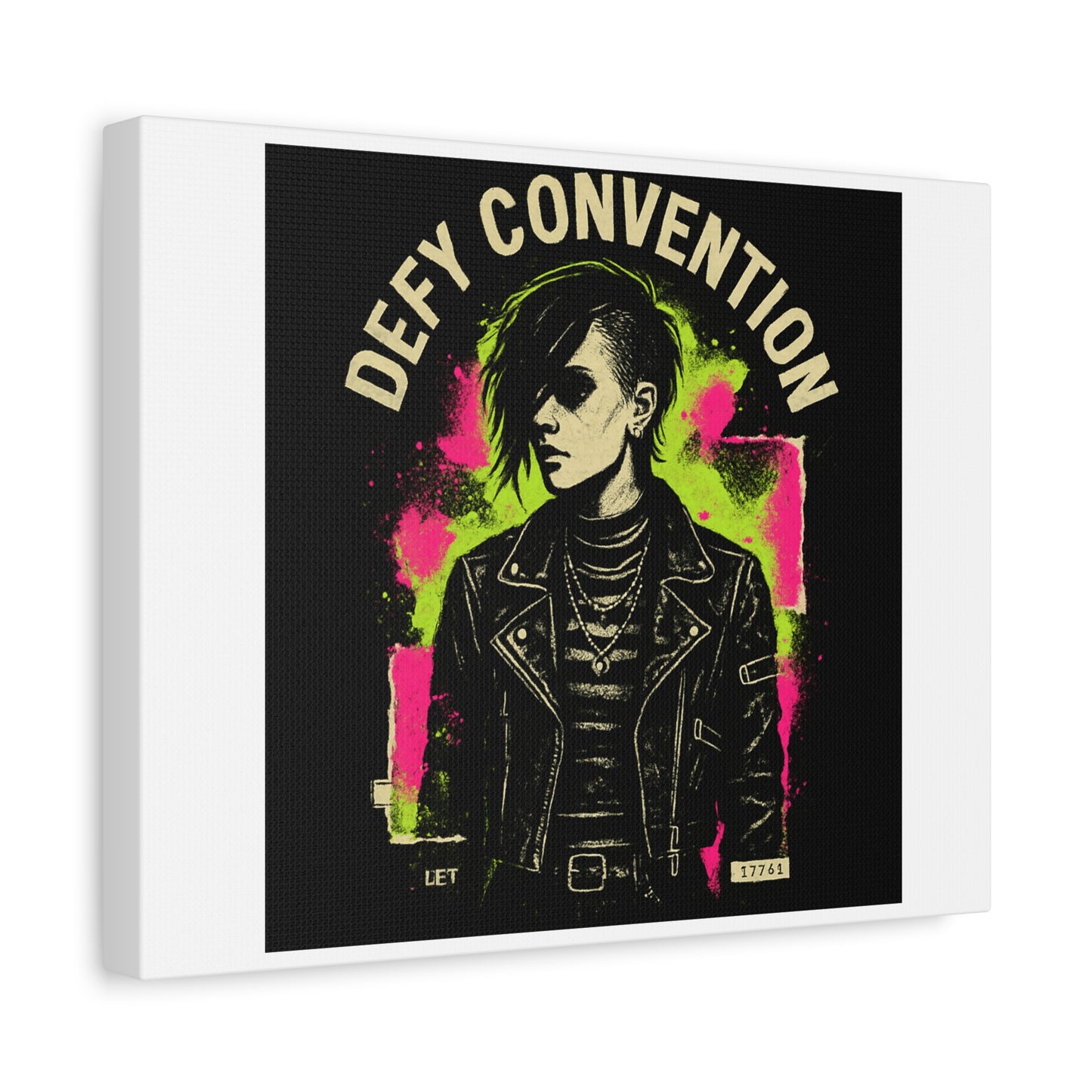 Defy Convention Matte Canvas Art — Punk Goth Portrait Wall Decor