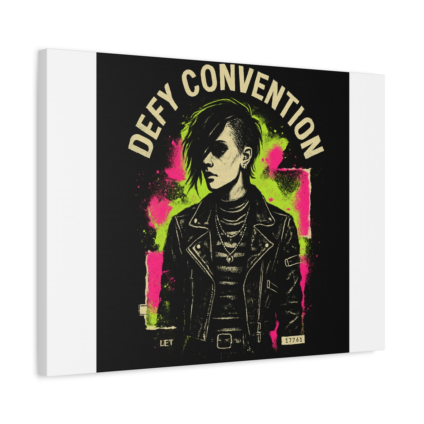 Defy Convention Matte Canvas Art — Punk Goth Portrait Wall Decor
