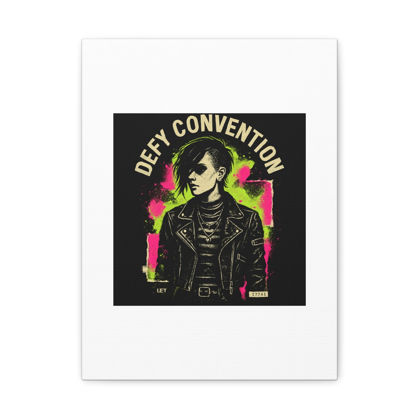 Defy Convention Matte Canvas Art — Punk Goth Portrait Wall Decor