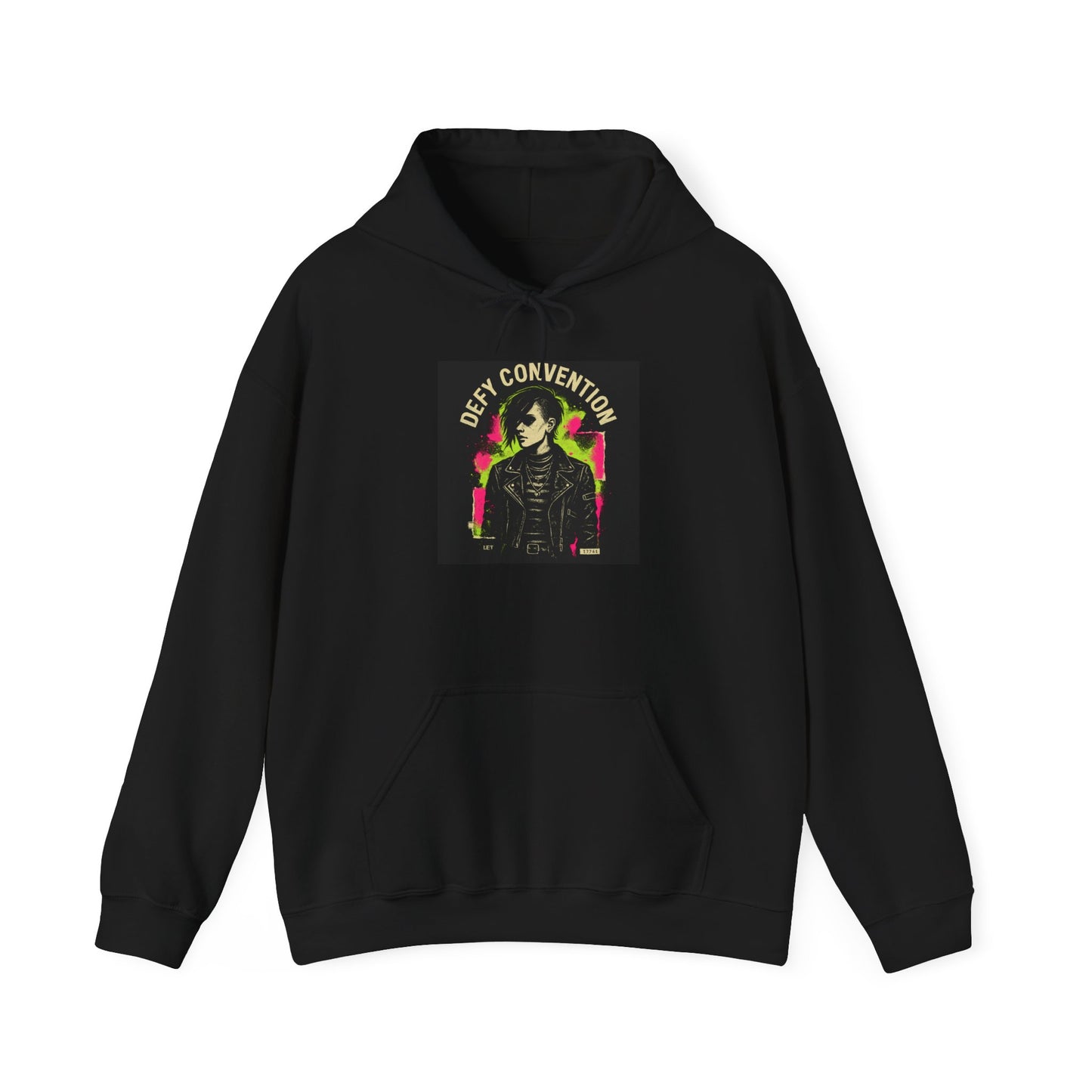 Defy Convention Hoodie — Retro Punk Graphic Pullover
