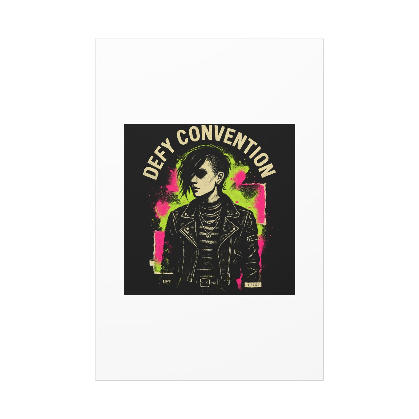 Defy Convention Matte Canvas Art — Punk Goth Portrait Wall Decor