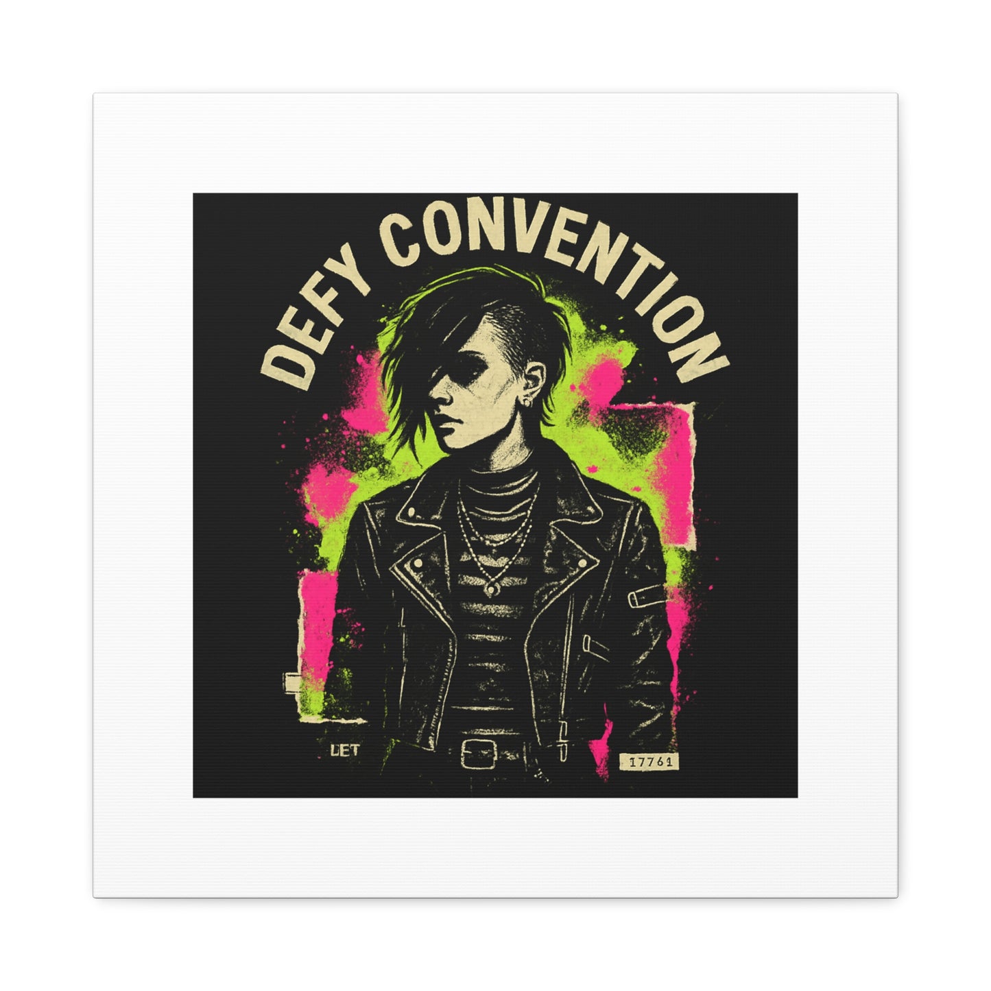 Defy Convention Matte Canvas Art — Punk Goth Portrait Wall Decor