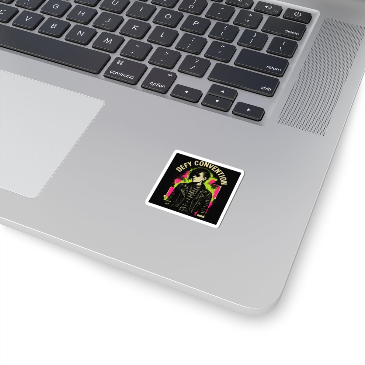 Defy Convention Sticker — Punk Goth Portrait Kiss-Cut Decal