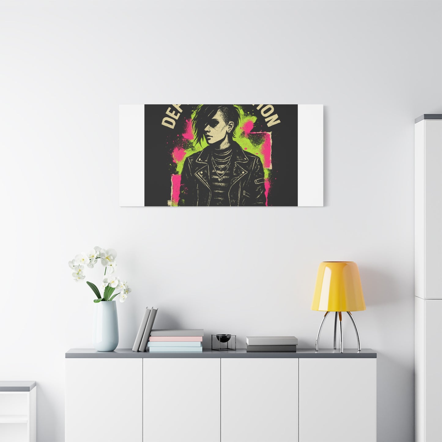 Defy Convention Matte Canvas Art — Punk Goth Portrait Wall Decor