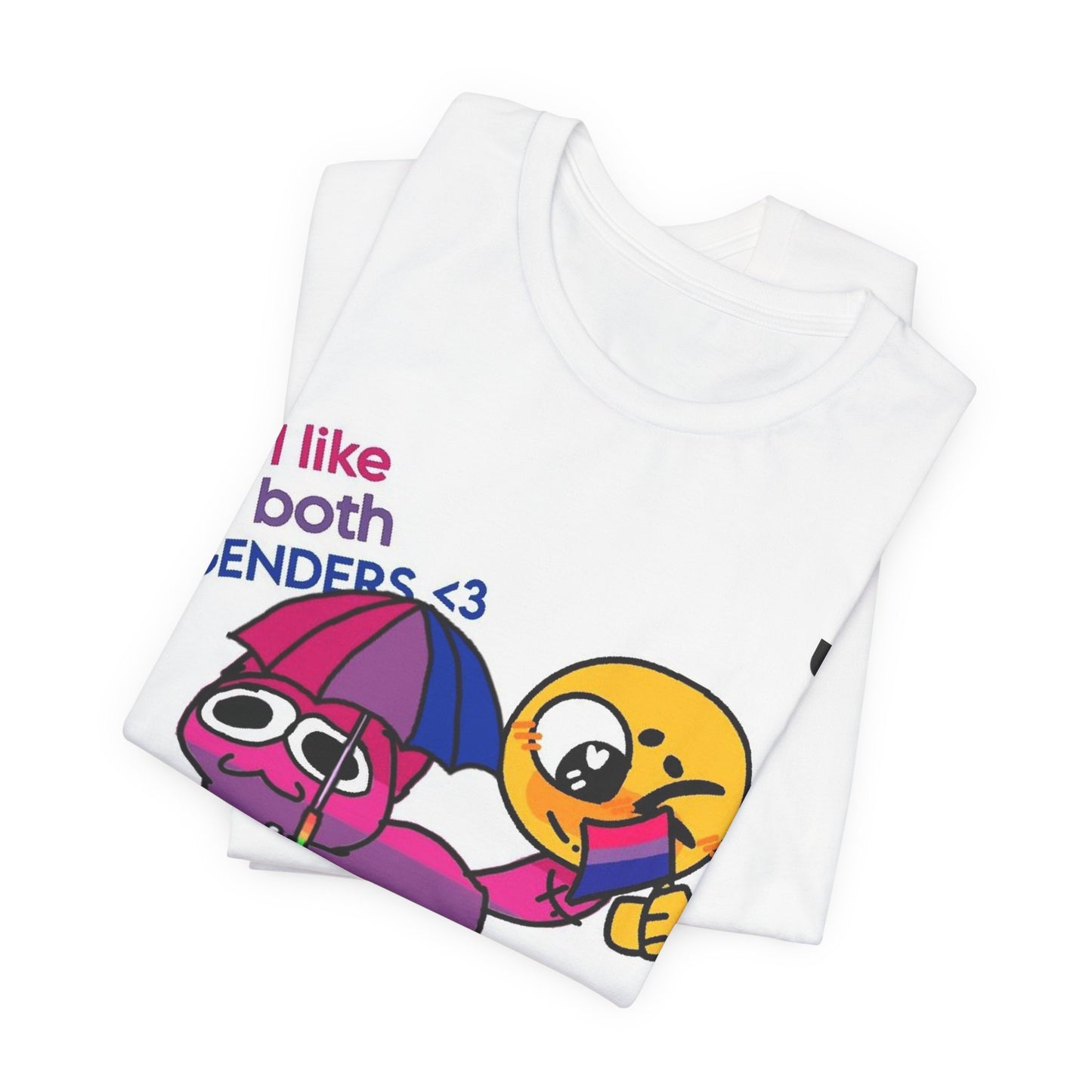 Bi Pride T-Shirt — "I Like Both Genders" Bisexual Flag Graphic Tee
