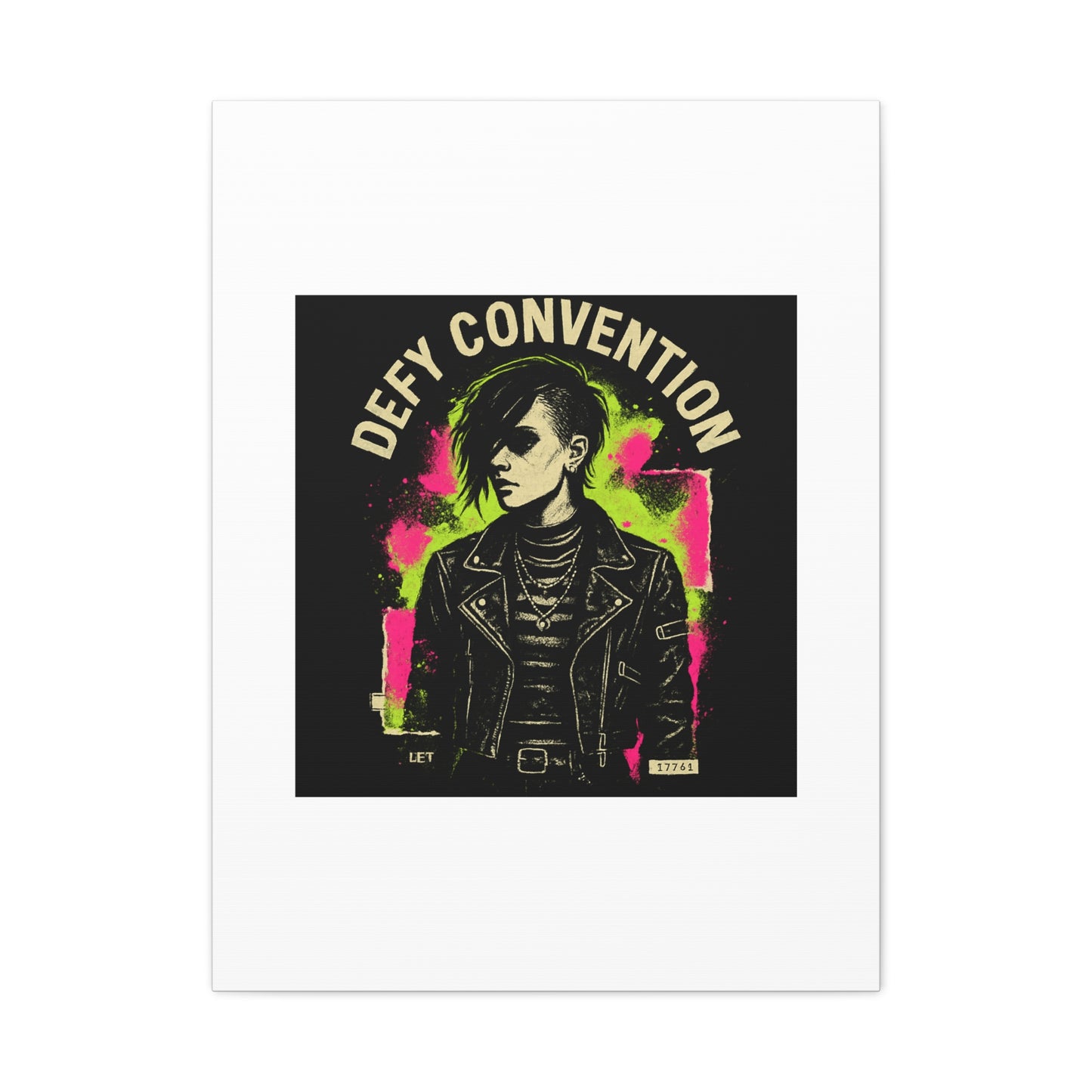 Defy Convention Matte Canvas Art — Punk Goth Portrait Wall Decor
