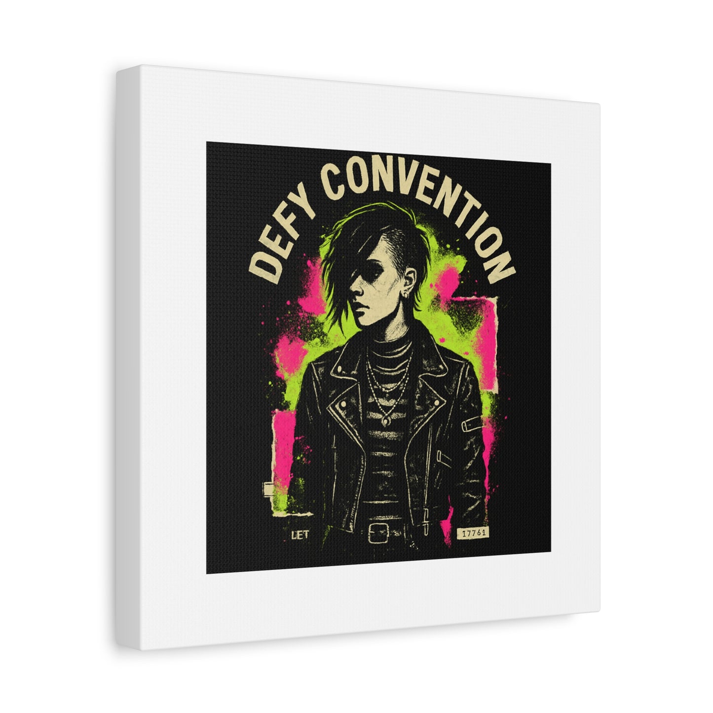 Defy Convention Matte Canvas Art — Punk Goth Portrait Wall Decor