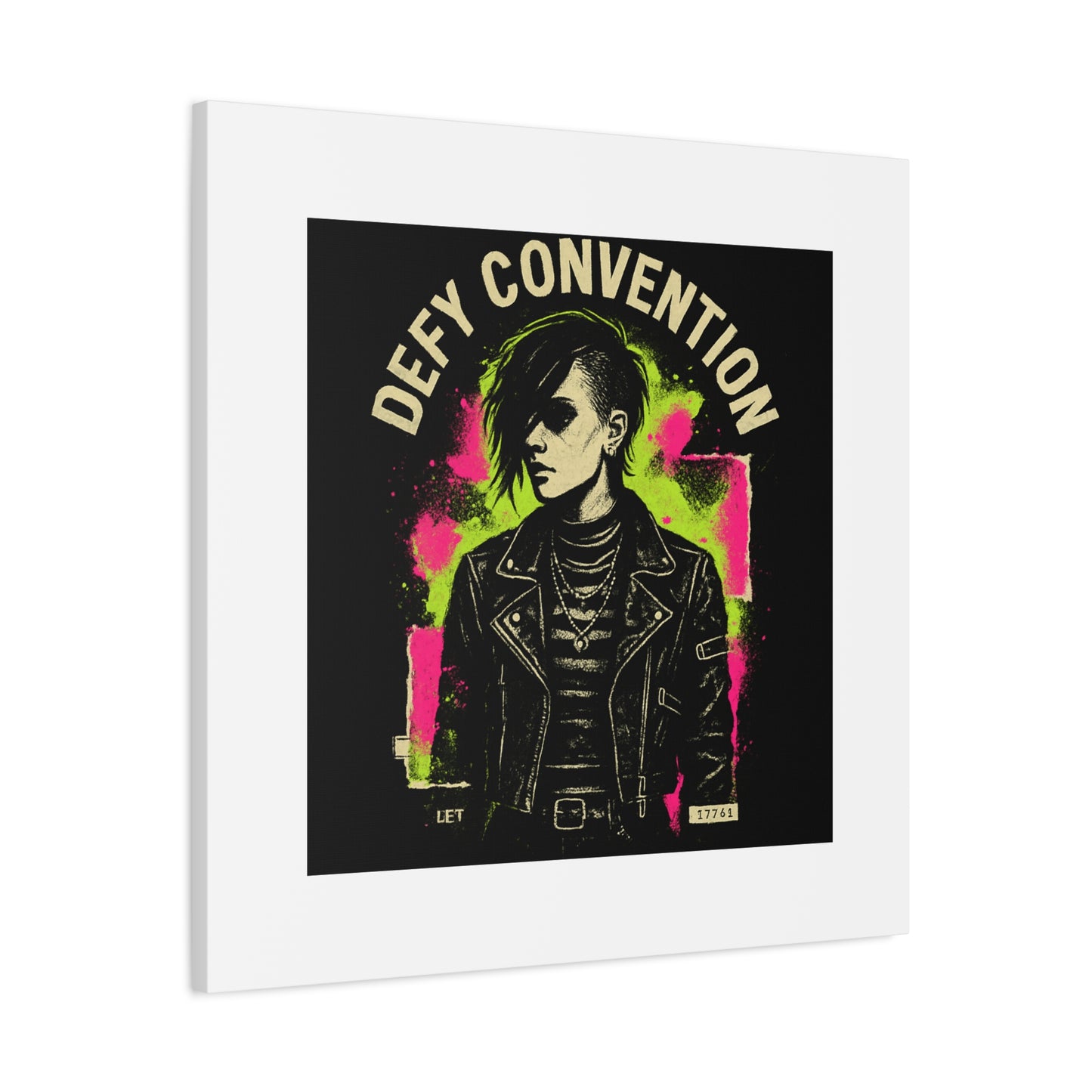 Defy Convention Matte Canvas Art — Punk Goth Portrait Wall Decor