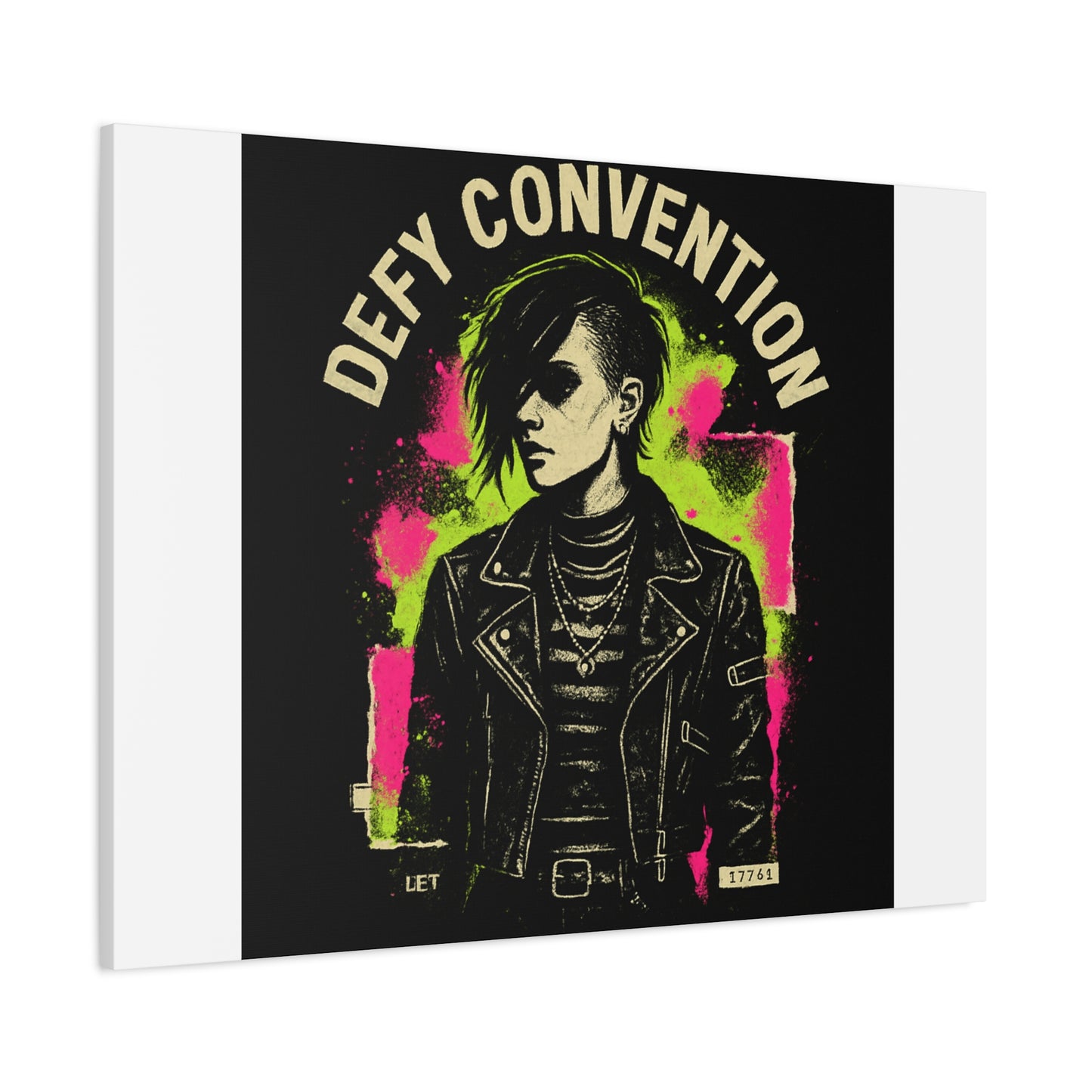 Defy Convention Matte Canvas Art — Punk Goth Portrait Wall Decor