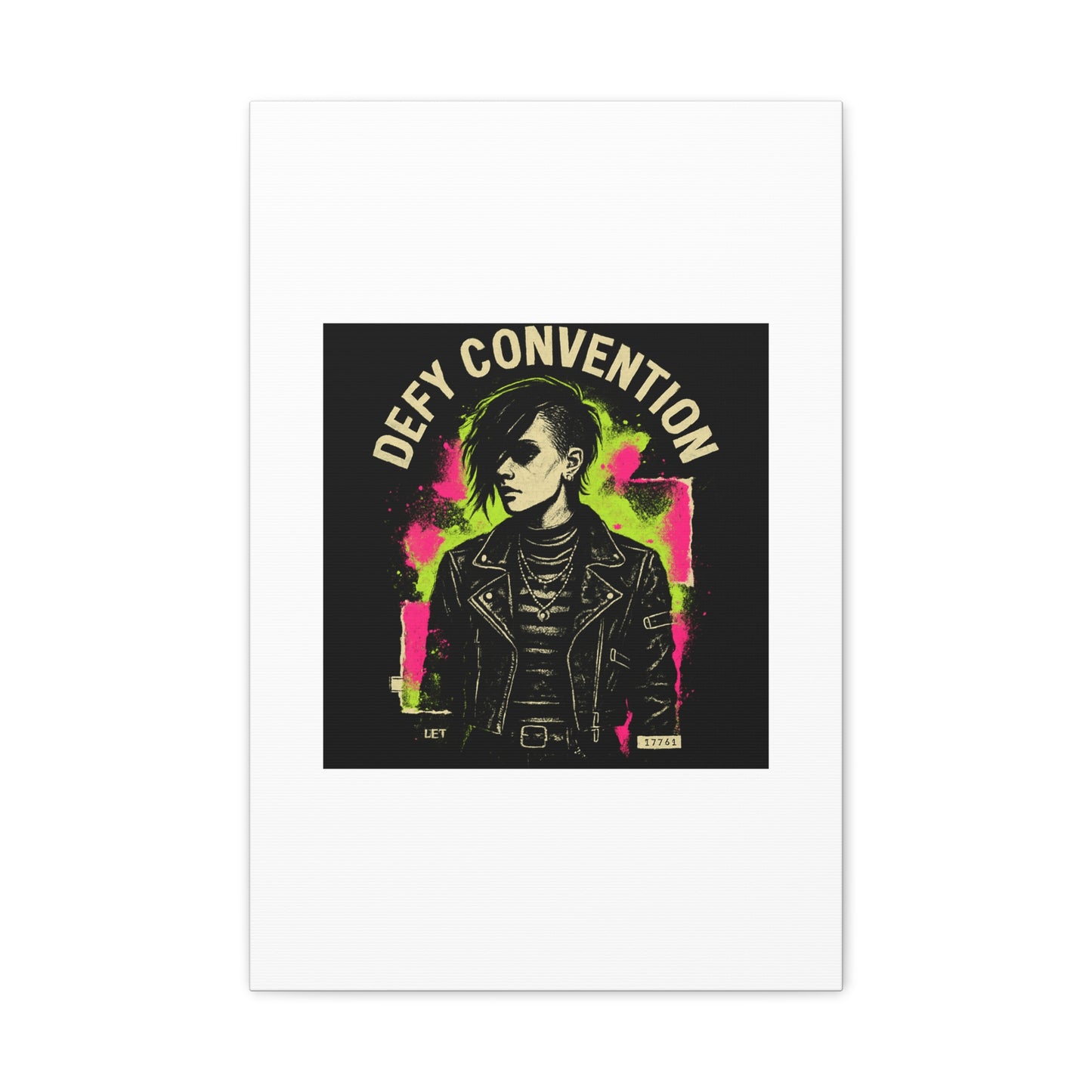Defy Convention Matte Canvas Art — Punk Goth Portrait Wall Decor