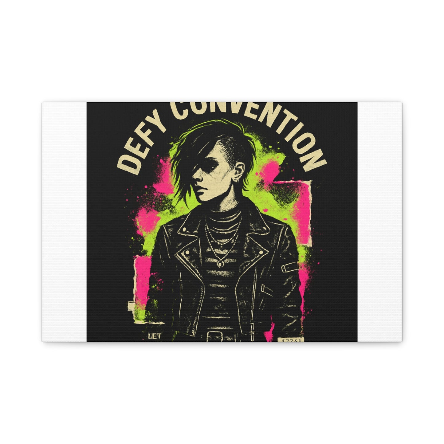Defy Convention Matte Canvas Art — Punk Goth Portrait Wall Decor
