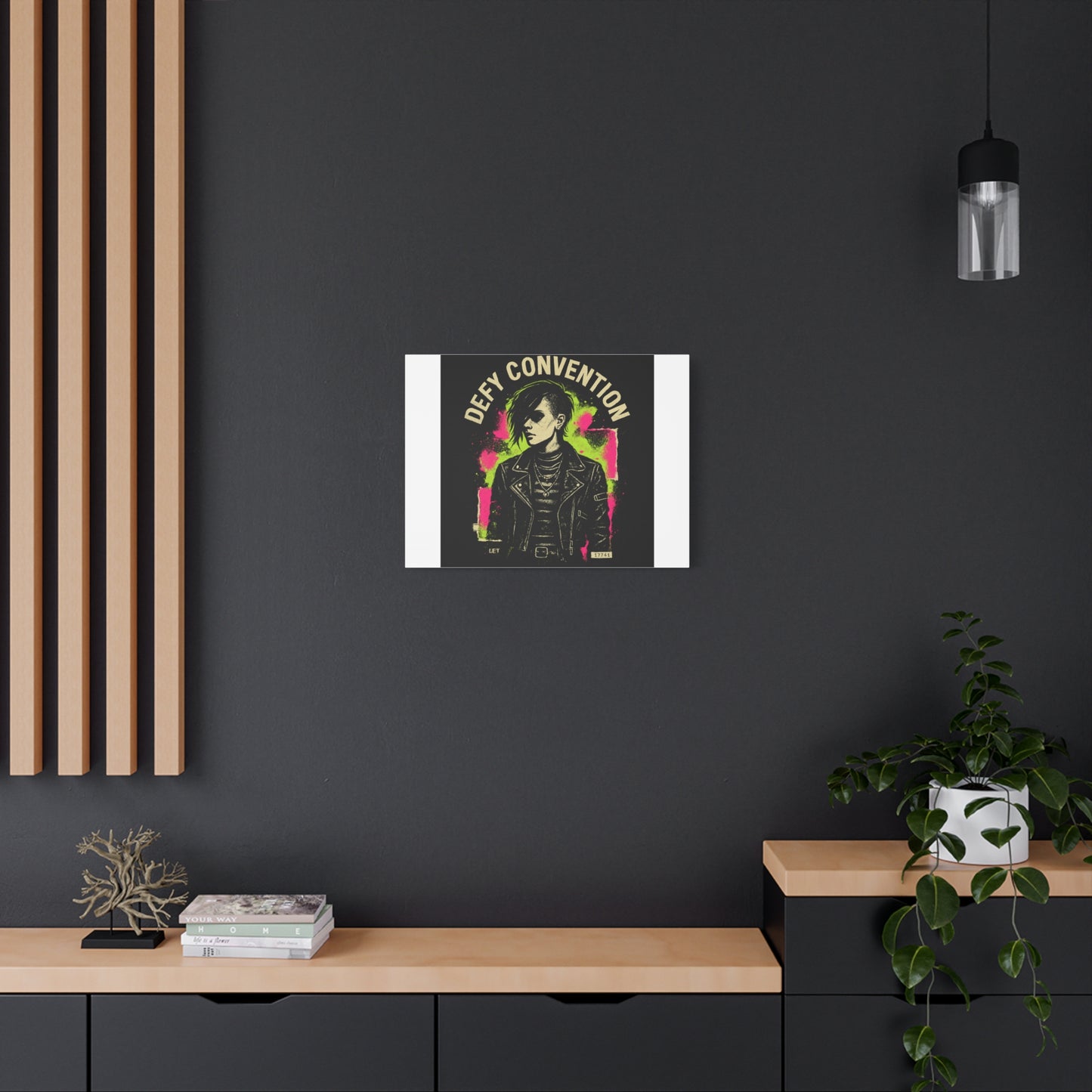 Defy Convention Matte Canvas Art — Punk Goth Portrait Wall Decor