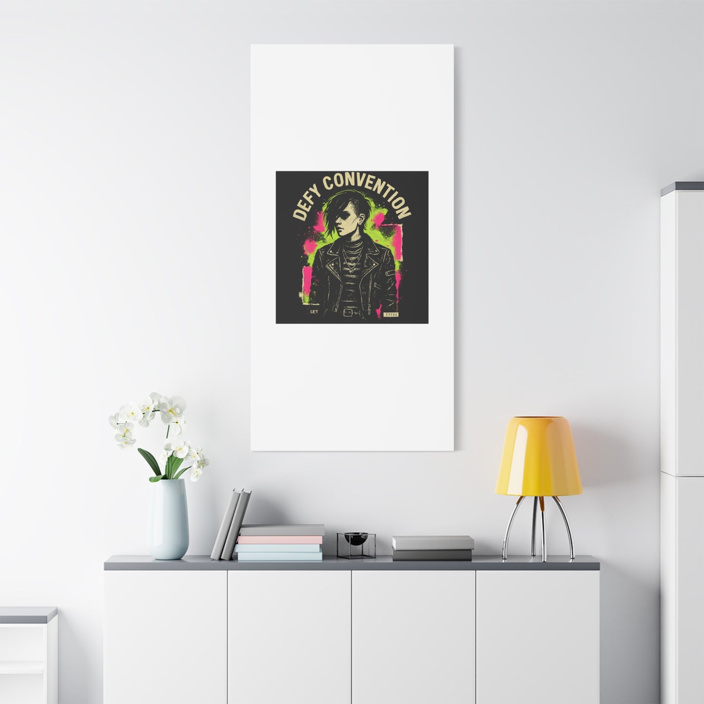 Defy Convention Matte Canvas Art — Punk Goth Portrait Wall Decor