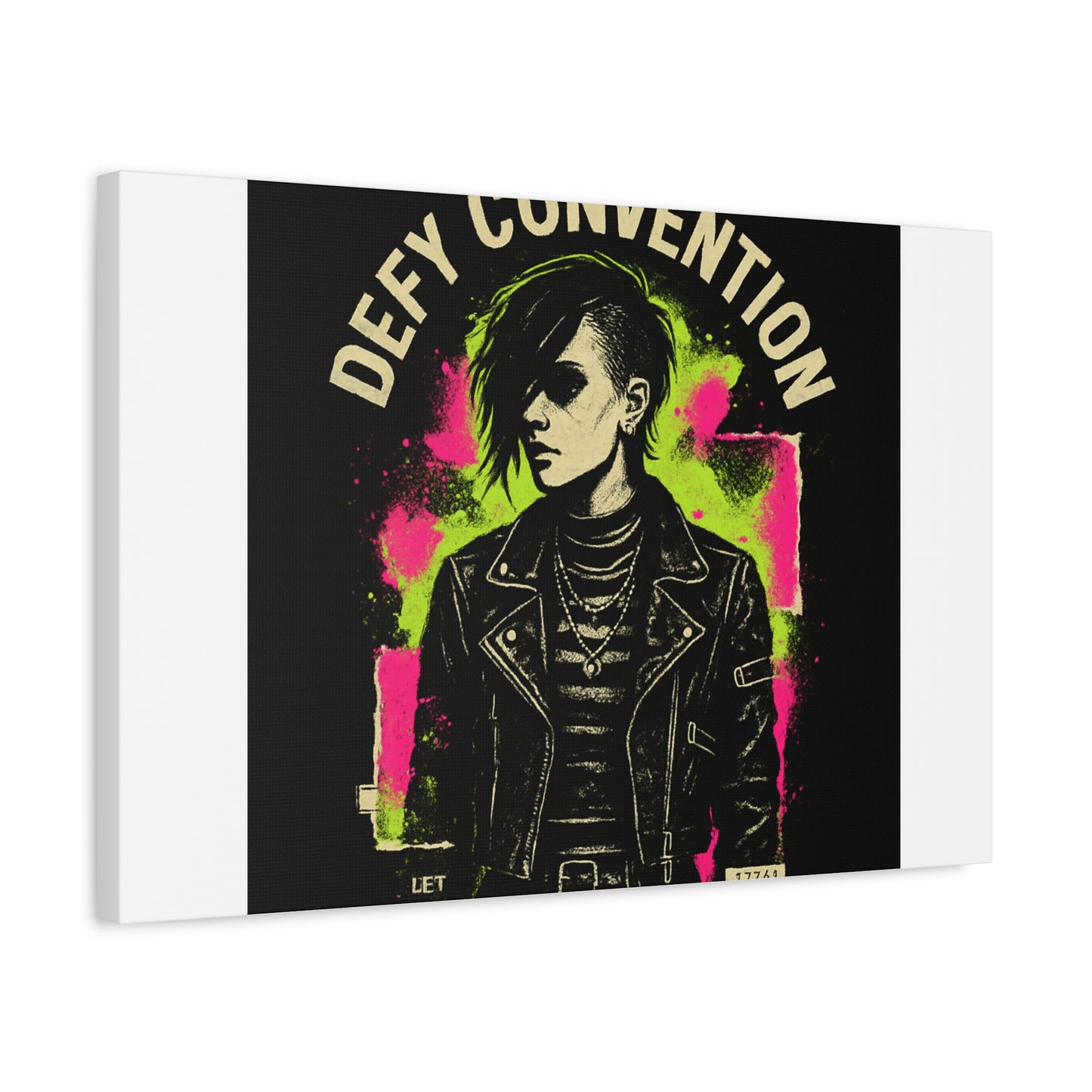 Defy Convention Matte Canvas Art — Punk Goth Portrait Wall Decor