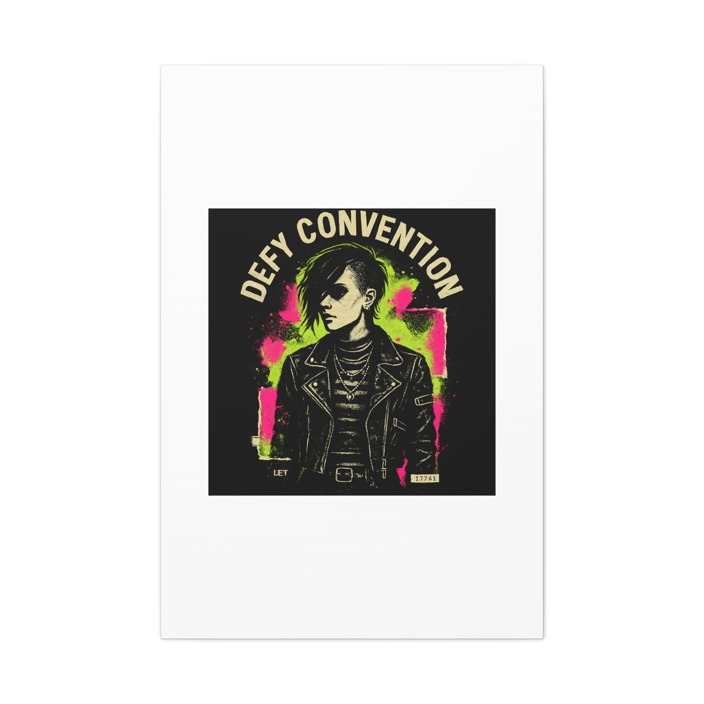 Defy Convention Matte Canvas Art — Punk Goth Portrait Wall Decor
