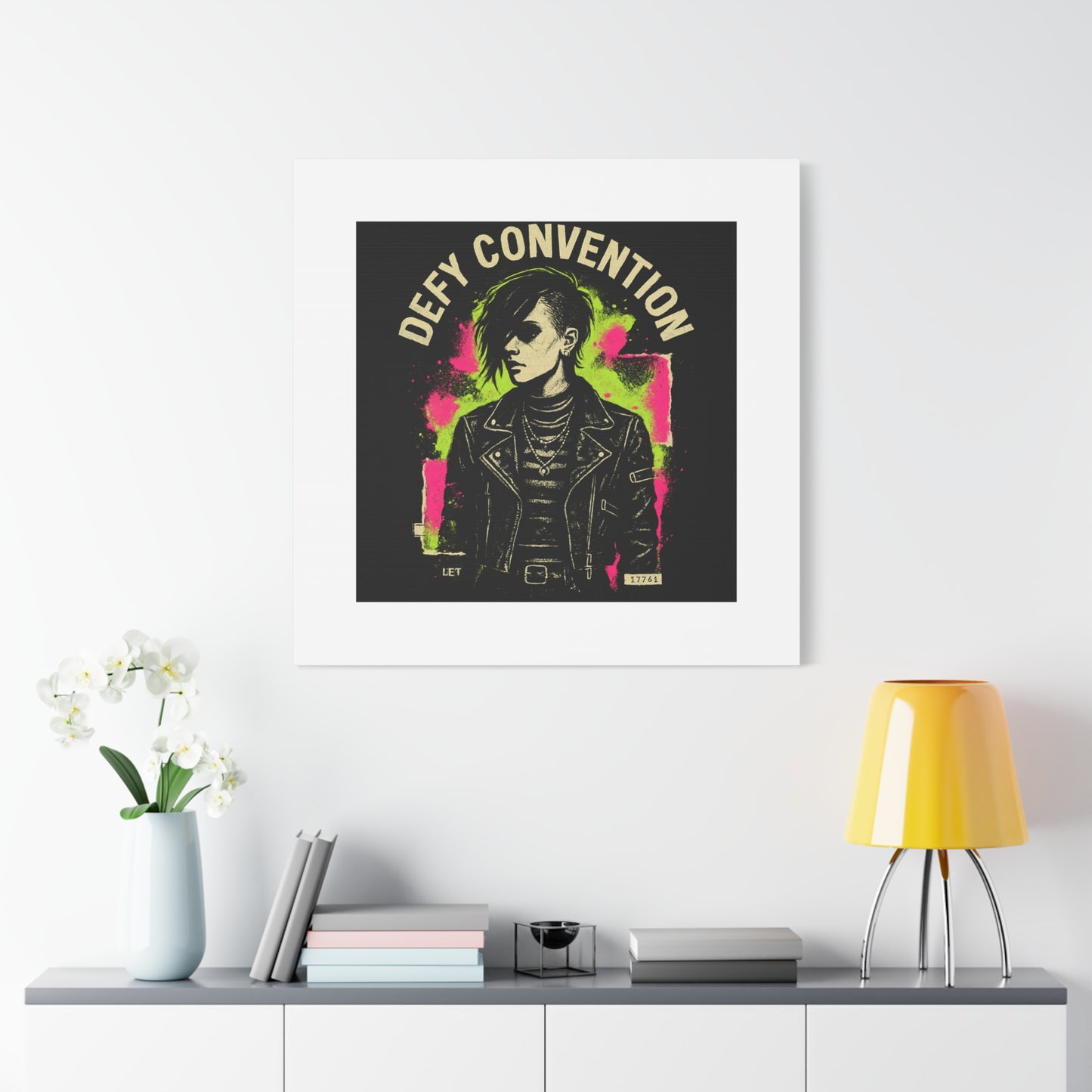 Defy Convention Matte Canvas Art — Punk Goth Portrait Wall Decor