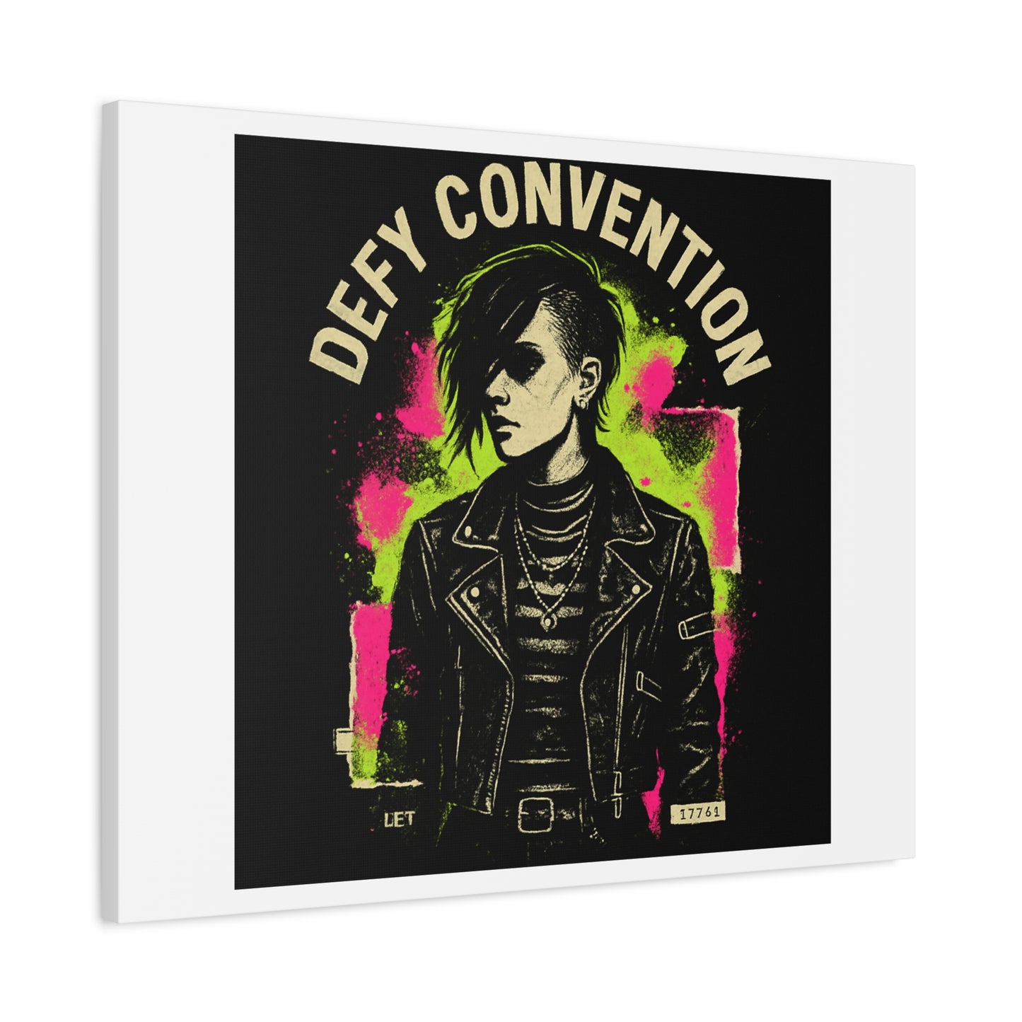 Defy Convention Matte Canvas Art — Punk Goth Portrait Wall Decor