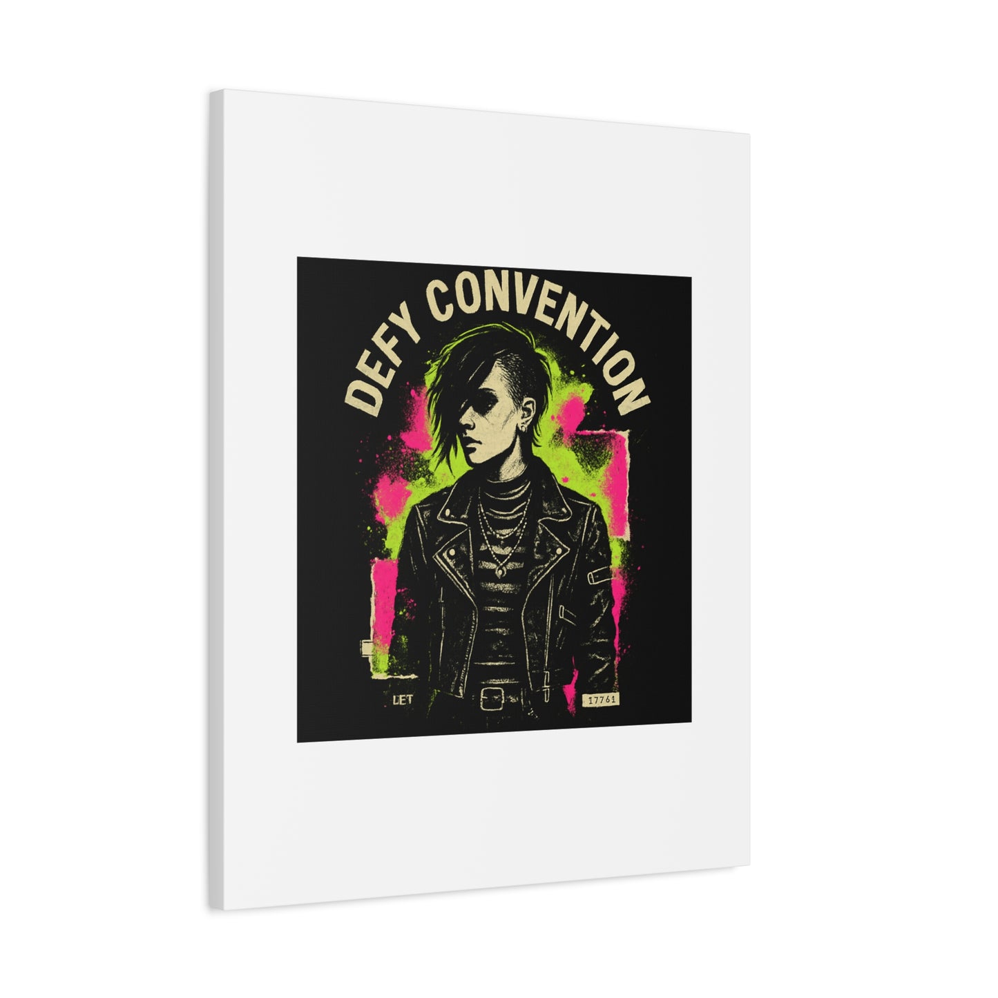 Defy Convention Matte Canvas Art — Punk Goth Portrait Wall Decor